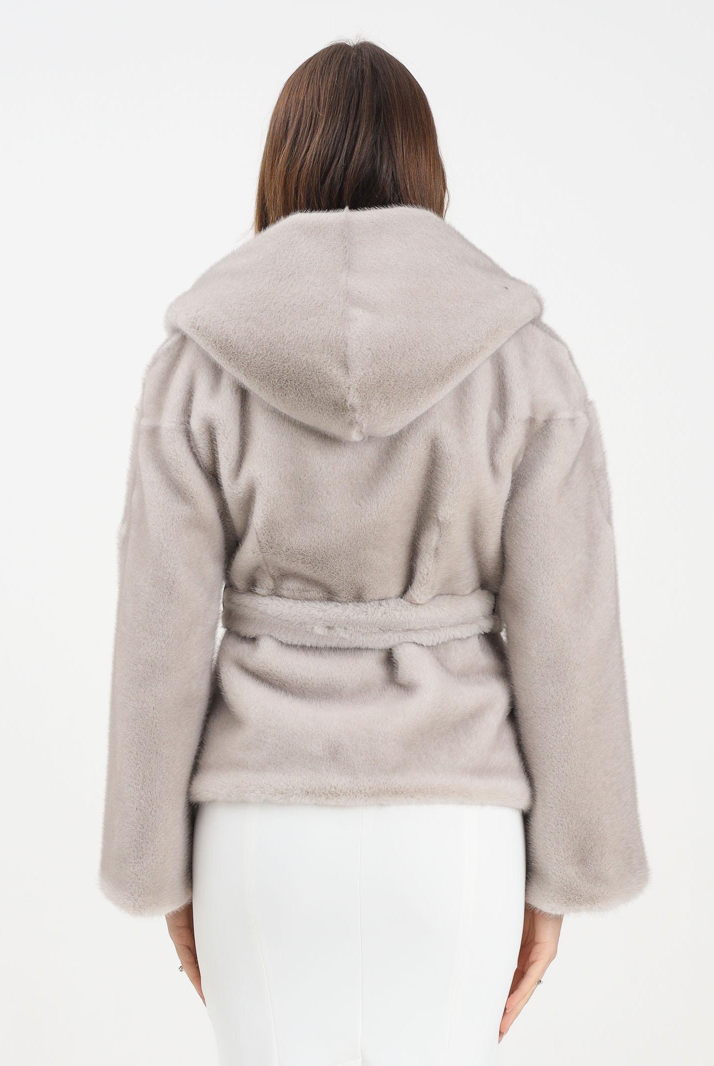 YES LONDON Ecopelliccia grigia da donna ECO030 GR YES LONDON