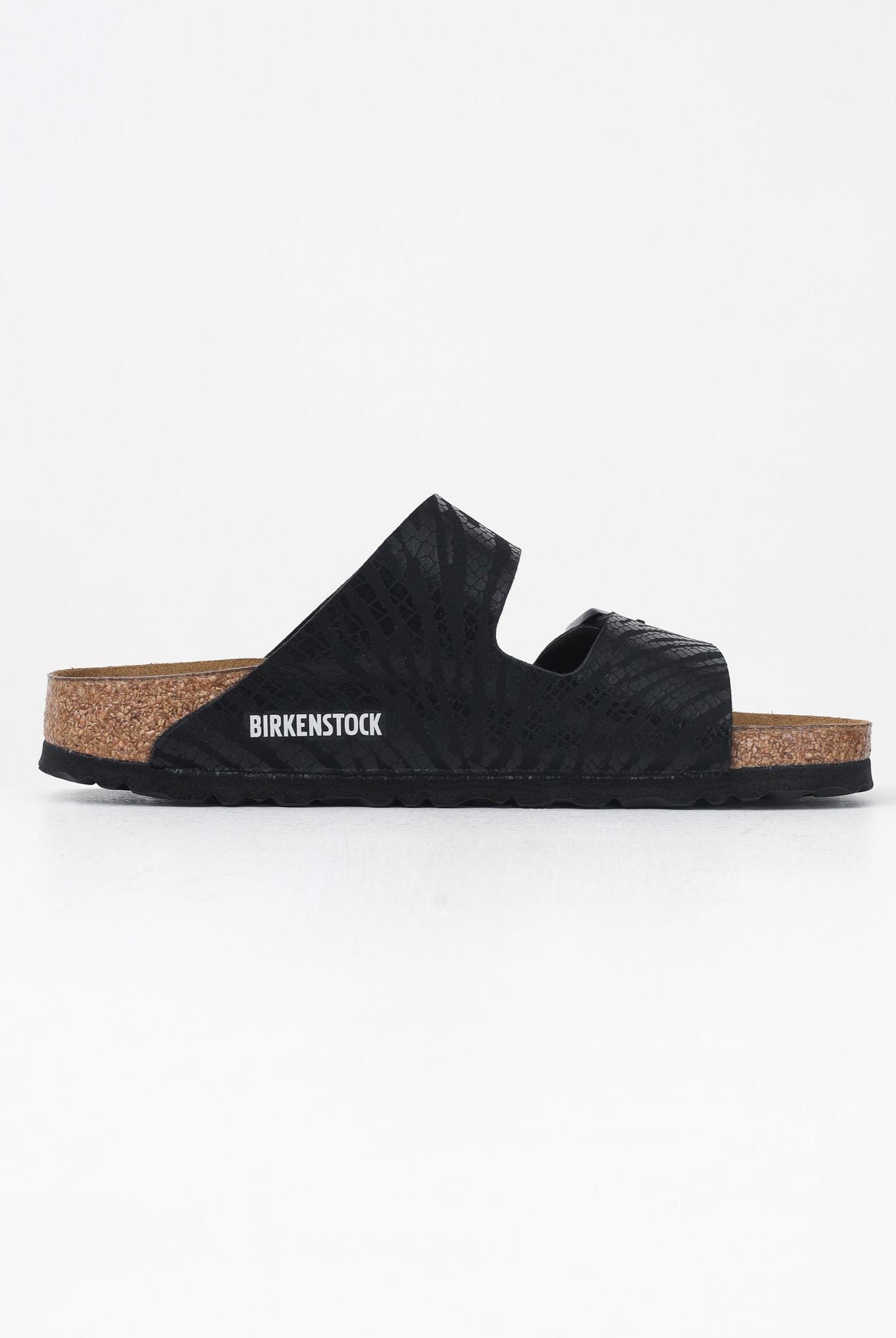 BIRKENSTOCK Ciabatte Arizona nere da donna con tomaia zebrata 1029560 . BIRKENSTOCK