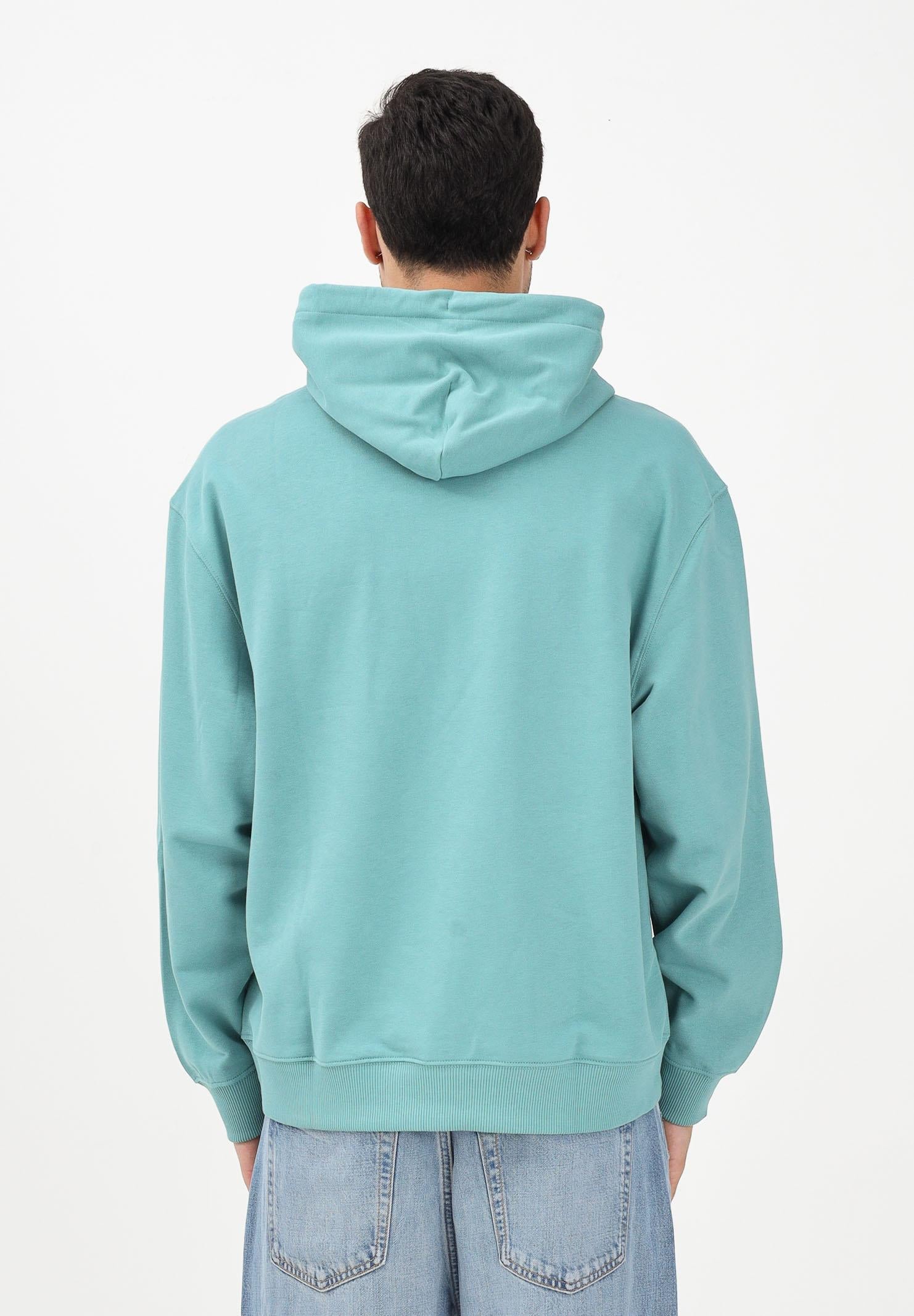 CALVIN KLEIN JEANS Felpa con cappuccio verde acqua da uomo con logo LV04RD243G2IR . CALVIN KLEIN JEANS