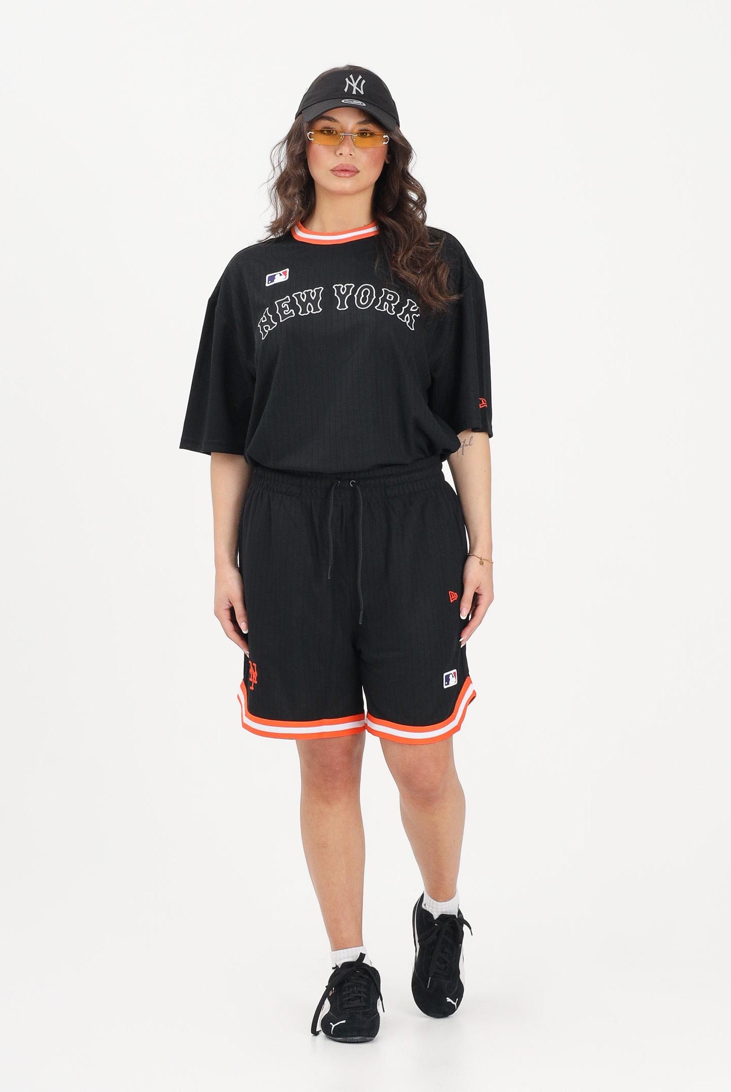 NEW ERA Shorts sportivo Oversized New York Mets MLB Arch nero per uomo e donna 60856132 . NEW ERA