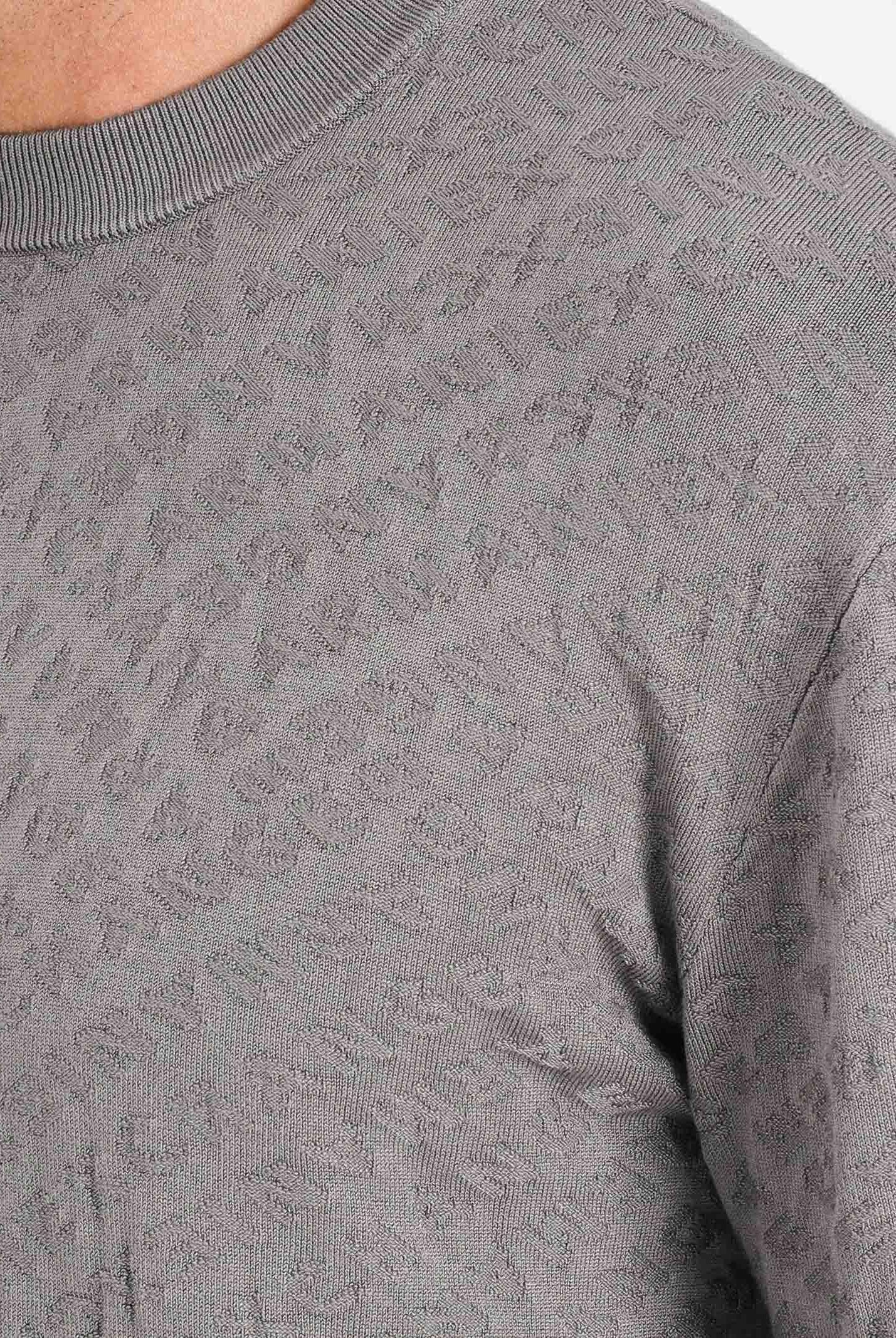 ARMANI EXCHANGE Maglioncino girocollo grigio da uomo con logo A|X ripetuto in rilievo XM001316AF10454 U8092 ARMANI EXCHANGE
