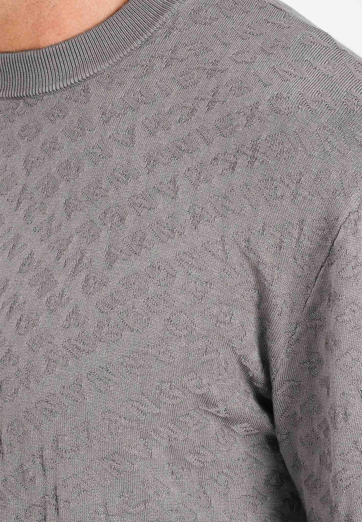 ARMANI EXCHANGE Maglioncino girocollo grigio da uomo con logo A|X ripetuto in rilievo XM001316AF10454 U8092 ARMANI EXCHANGE