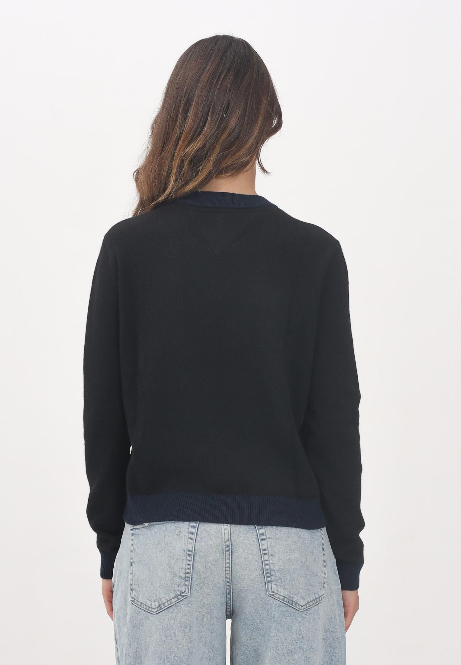 TOMMY JEANS Maglioncino girocollo nero da donna con logo DW0DW20970BDS TOMMY JEANS