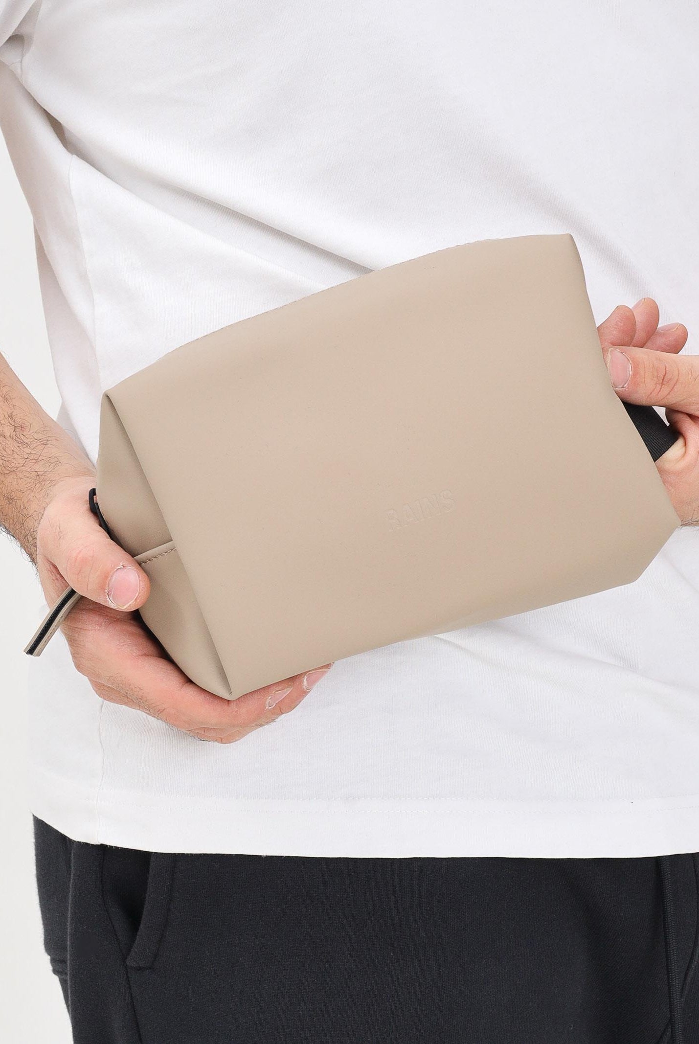RAINS Pochette Wash Bag Small beige per uomo e donna RA15580 BEI RAINS