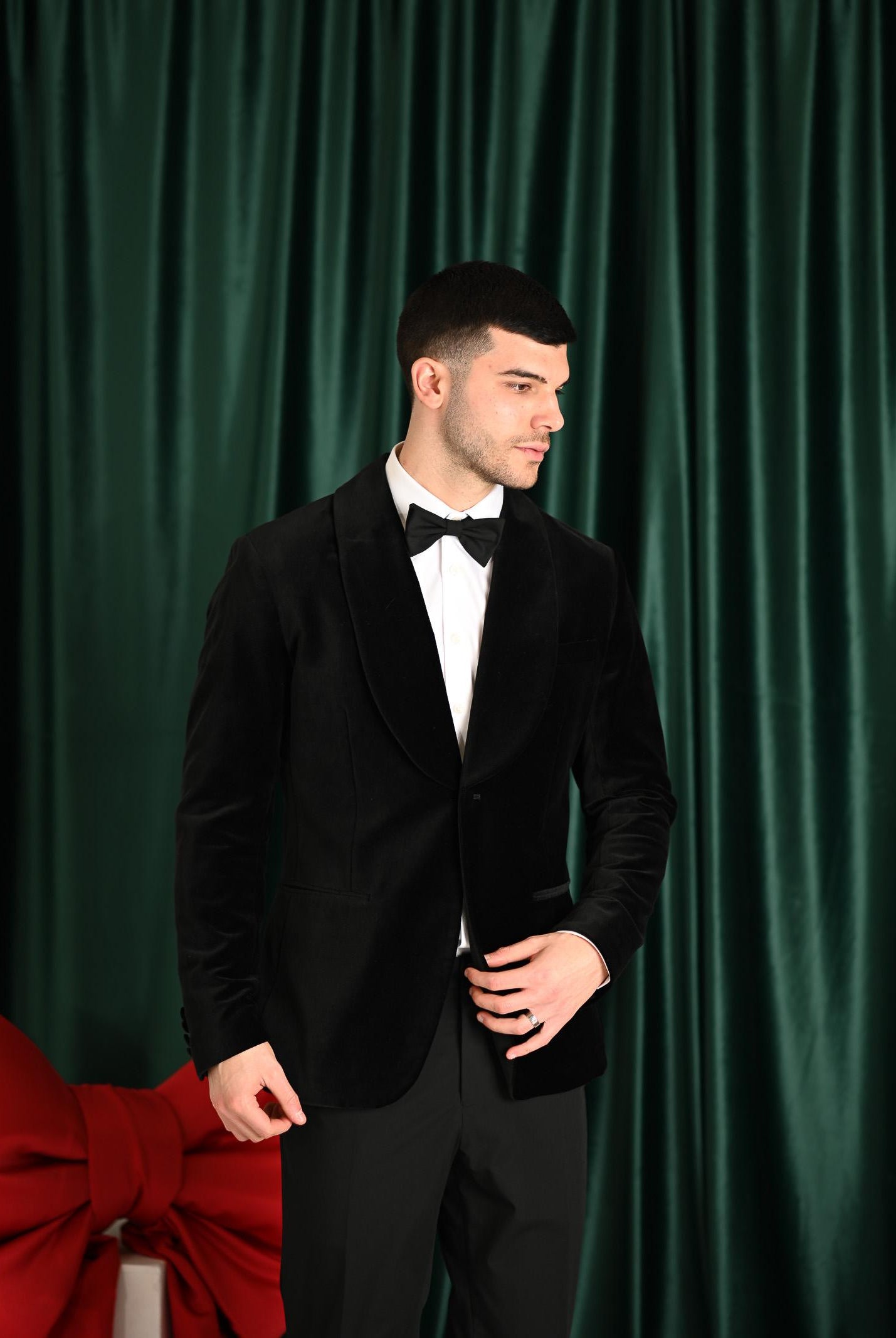 SELECTED HOMME Giacca monopetto in velluto nero da uomo 16099488 Black SELECTED HOMME