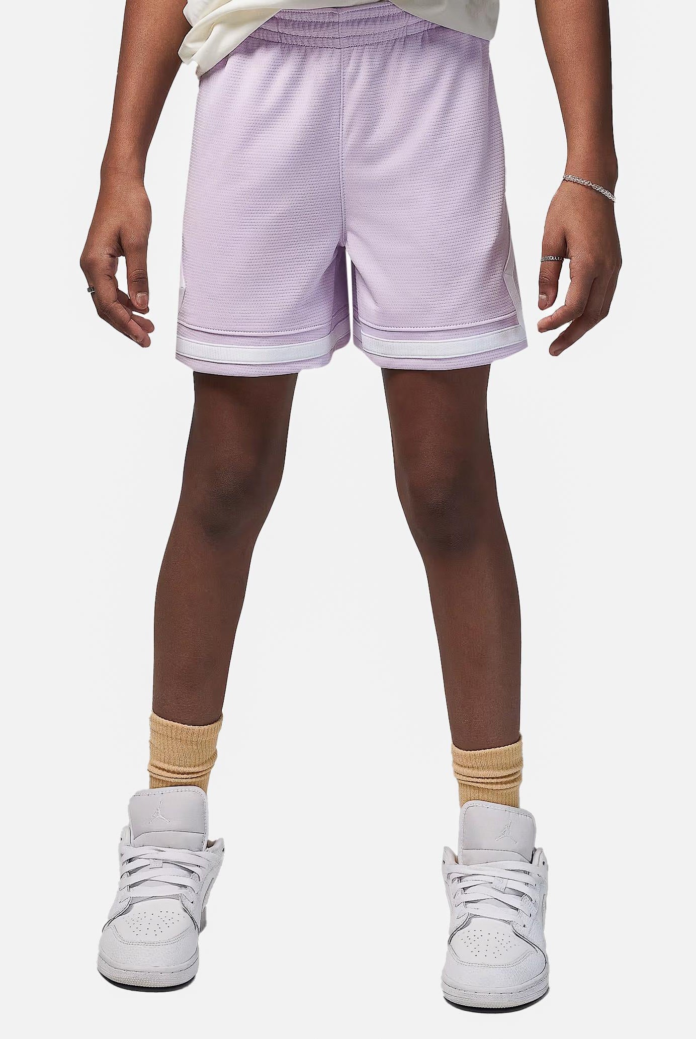 JORDAN Shorts sportivo lilla da bambina con logo 45D403 P6I JORDAN