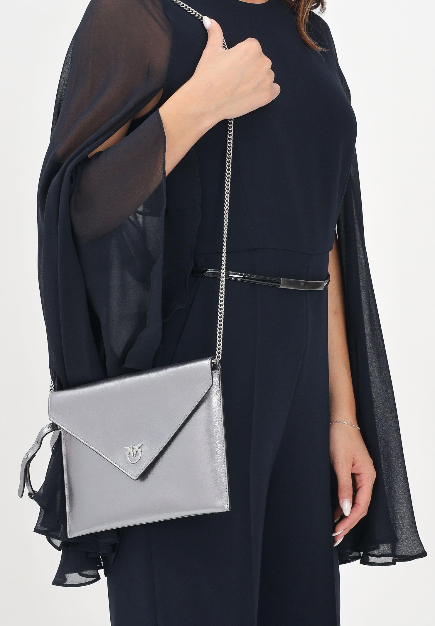 PINKO Pochette FLAT PURSE SHEEP argento da donna 104820A2O9 KZ7E PINKO