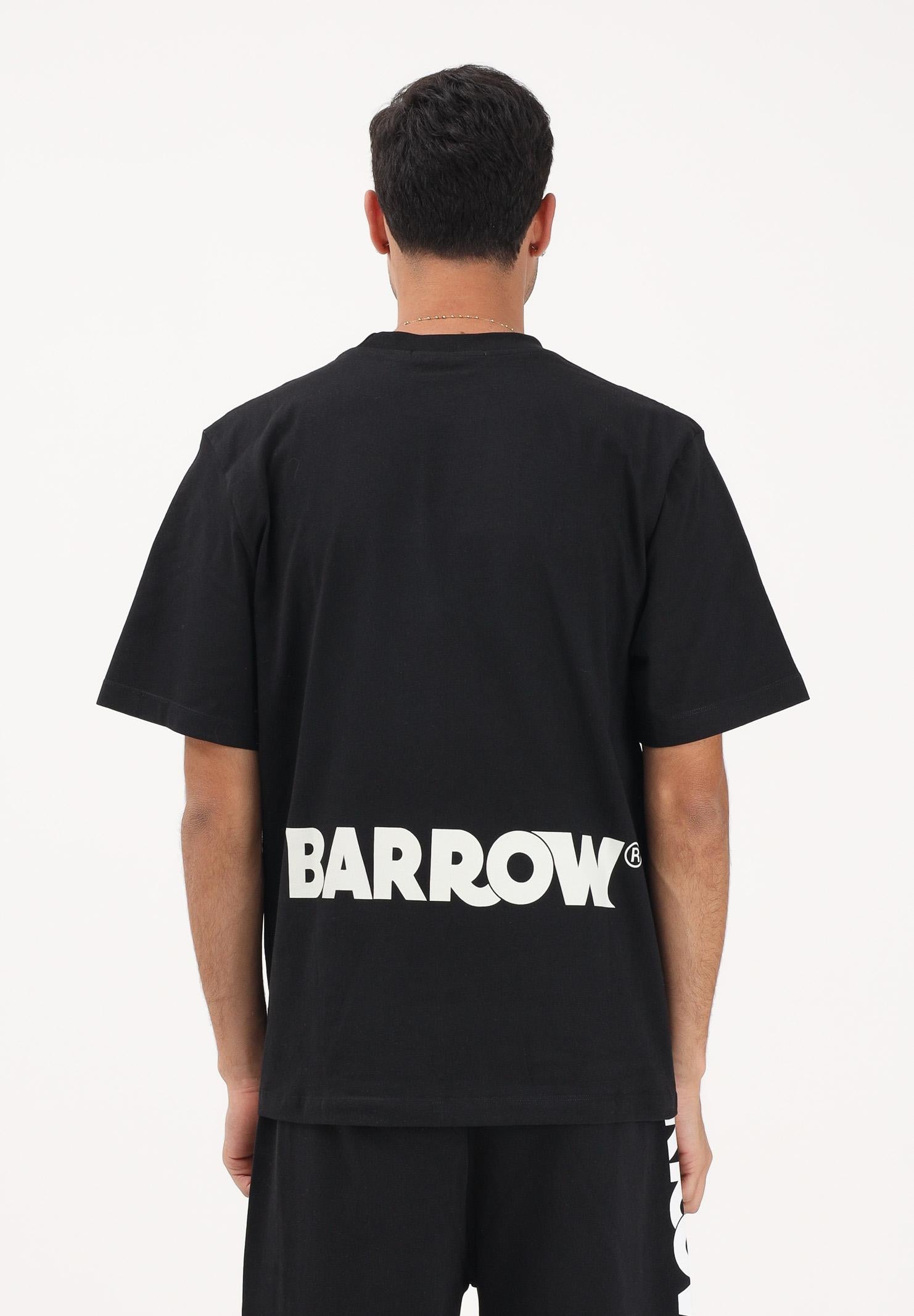 BARROW T-shirt a manica corta nera per uomo e donna con stampa sul retro S6BWUATH003 11006 BARROW