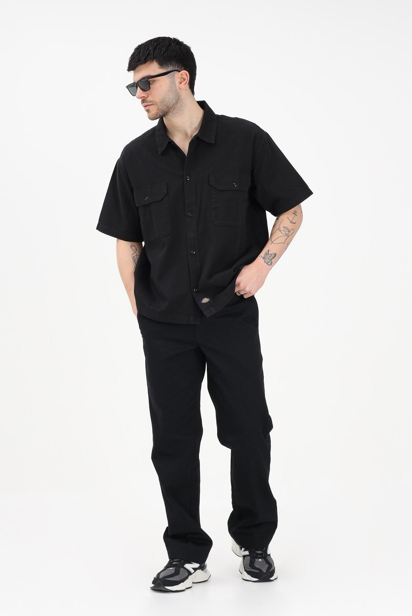 DICKIES Camicia a manica corta Unionville nera da uomo DK0A88N9BLK1 . DIckies