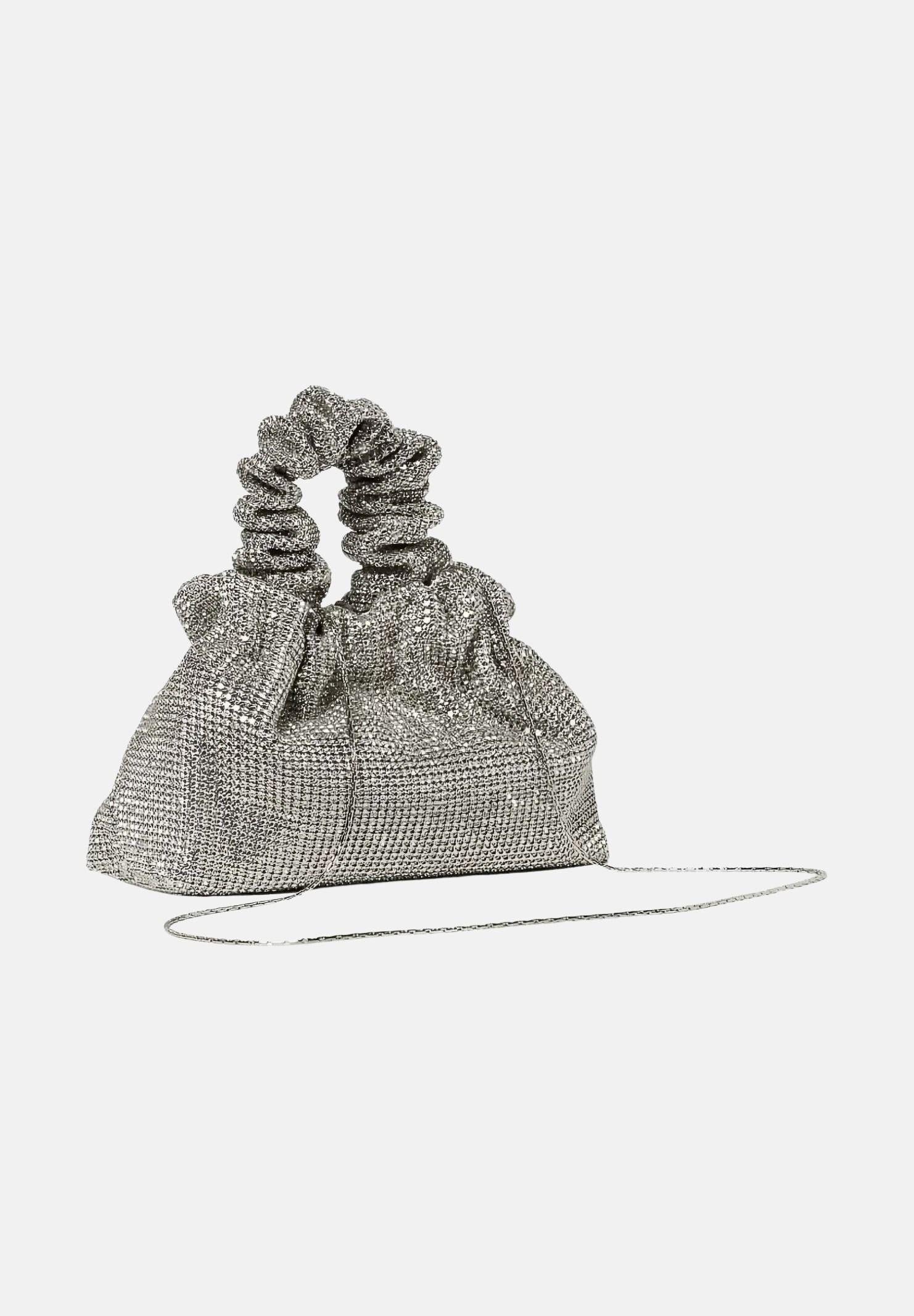TWENTY FOURHAITCH Borsa a mano argento da donna con strass LB1028162P BOR TWENTY FOURHAITCH