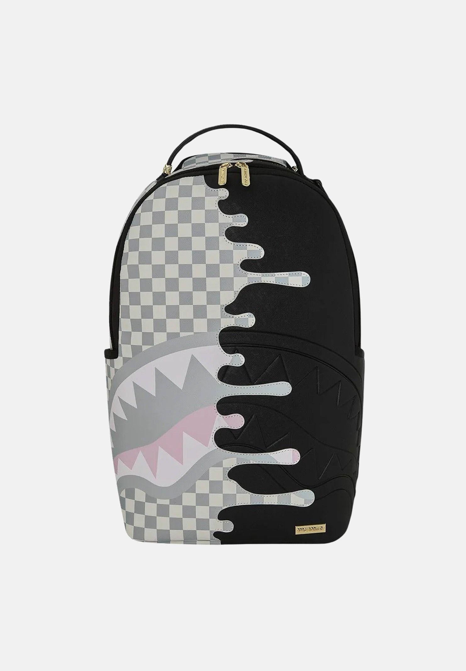 SPRAYGROUND Zaino CREAM CHECK SIDE DRIP bianco e nero da donna 910B8758NSZ . SPRAYGROUND