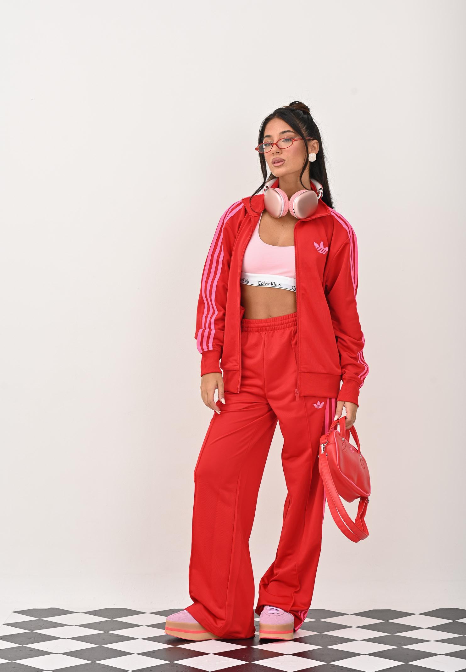 ADIDAS ORIGINALS Felpa con zip Adicolor Classic Firebird Loose rossa da donna JW3665 ADIDAS ORIGINALS