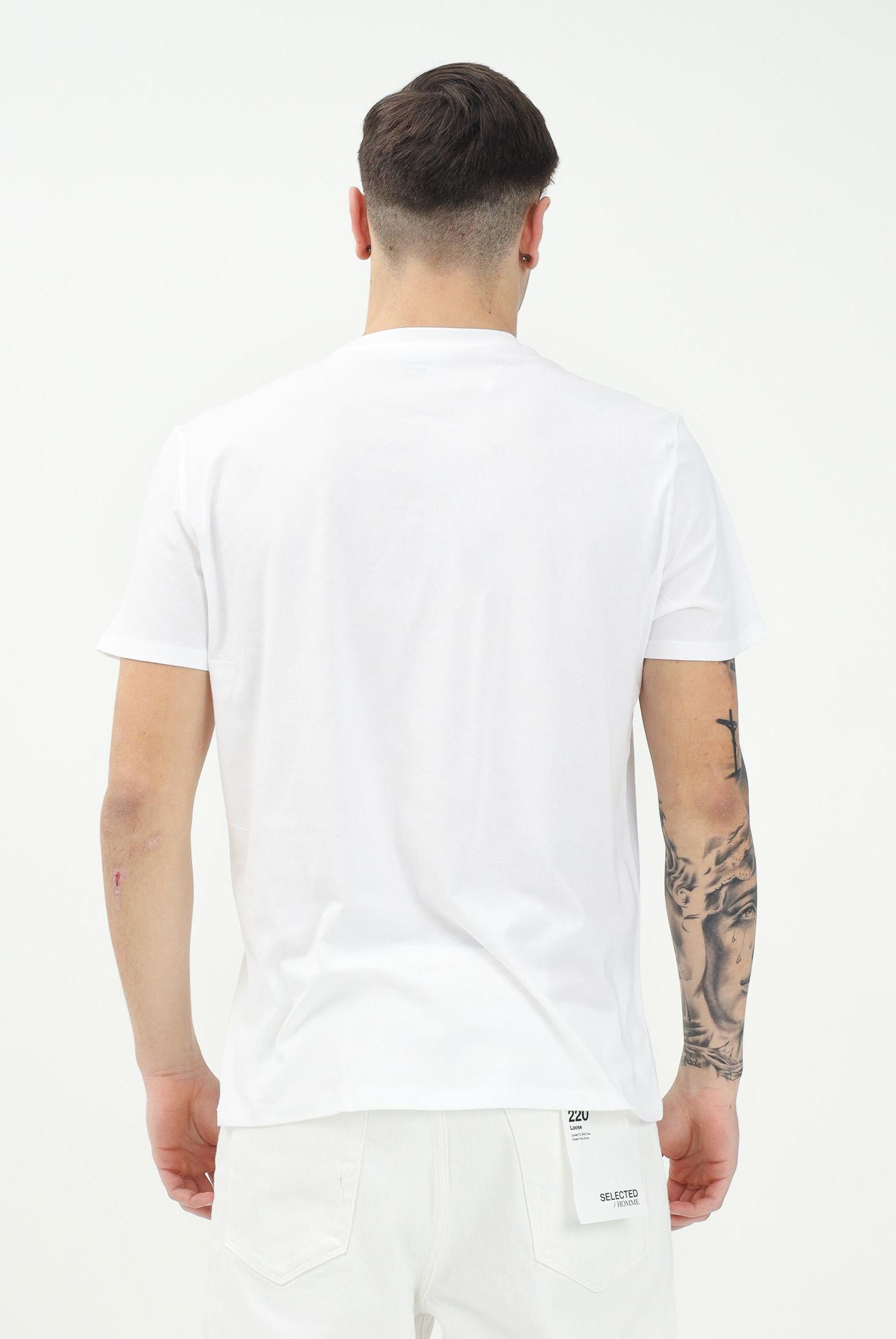 LACOSTE T-shirt a manica corta bianca per uomo e donna con patch logo TH6709 001 LACOSTE