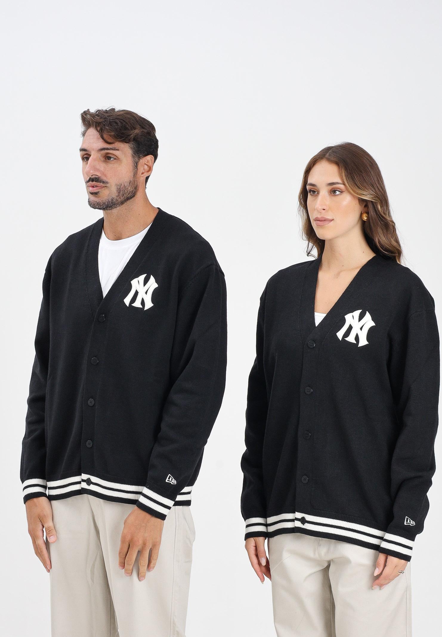 NEW ERA Cardigan MLB KNIT NEW YORK YANKEES nero per uomo e donna 60684475 NEW ERA