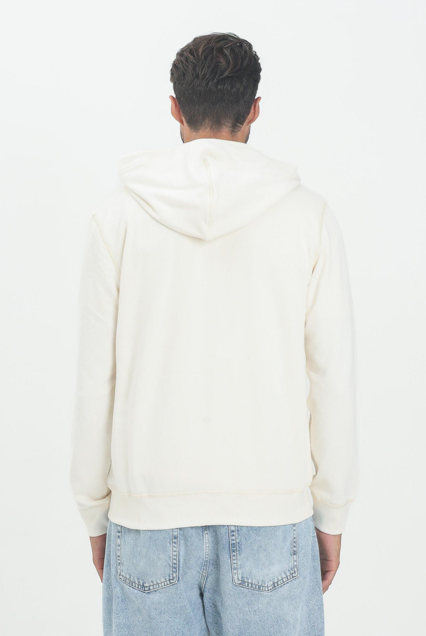 TOMMY HILFIGER Felpa con zip panna da uomo rifinita da logo MW0MW39691Z00 TOMMY HILFIGER