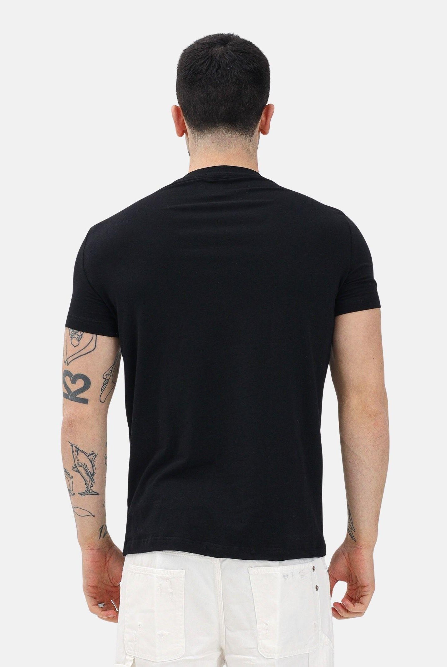 DSQUARED2 T-shirt a manica corta nera da uomo con logo DCX250070 001 DSQUARED2