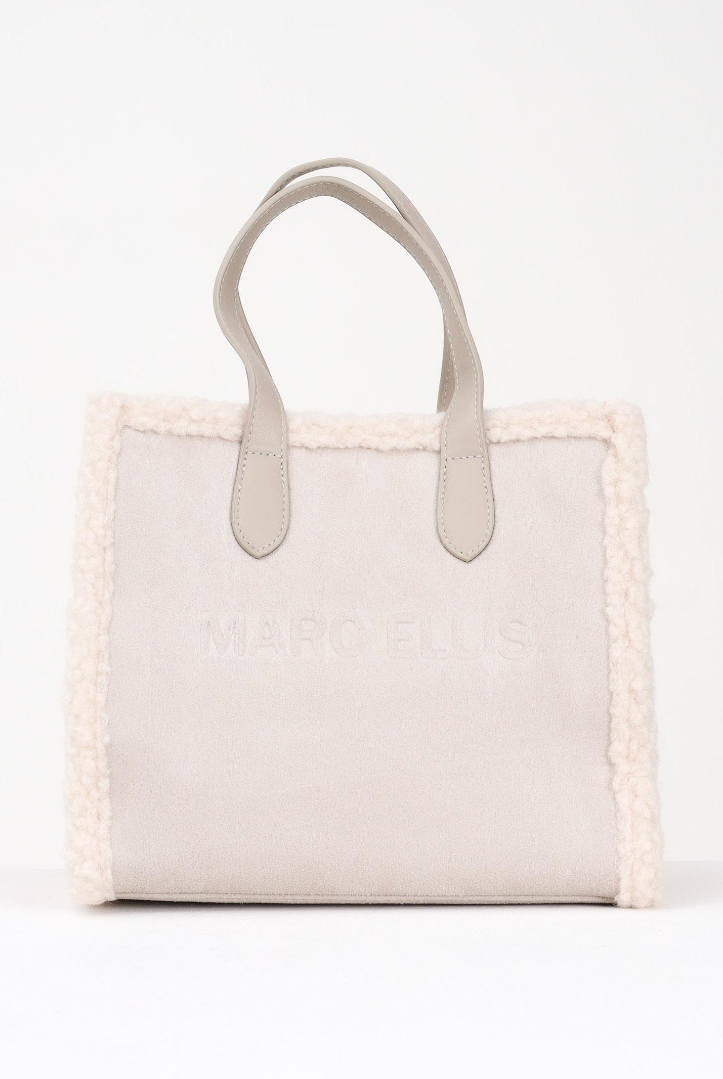 MARC ELLIS Borsa a mano Buby Suede M in morbido suede beige da donna BUBY-SUEDE-M TA MARC ELLIS