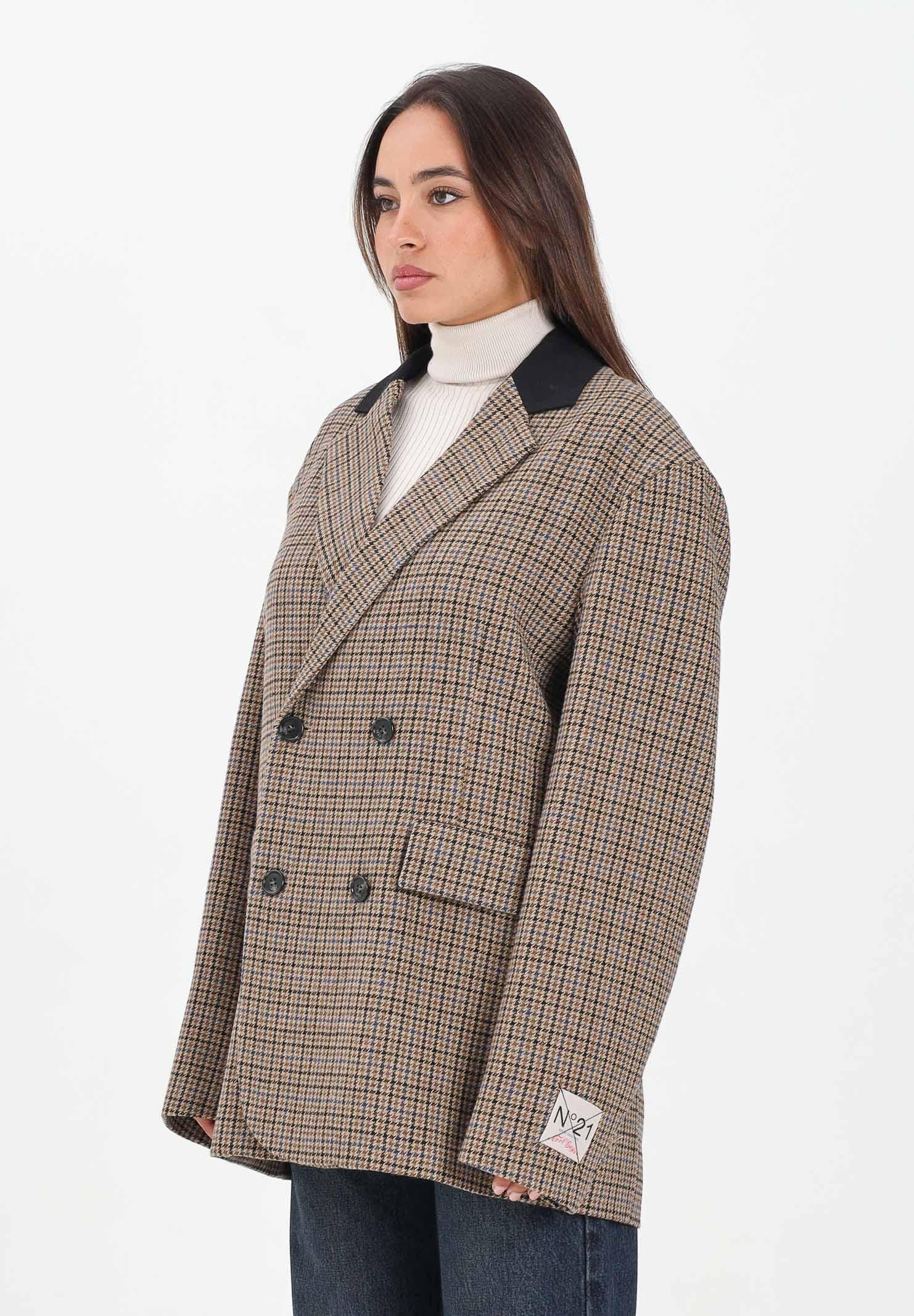 N21 Giacca doppiopetto in Harris Tweed beige per donna e ragazze N2107EN0441 0N720 N21