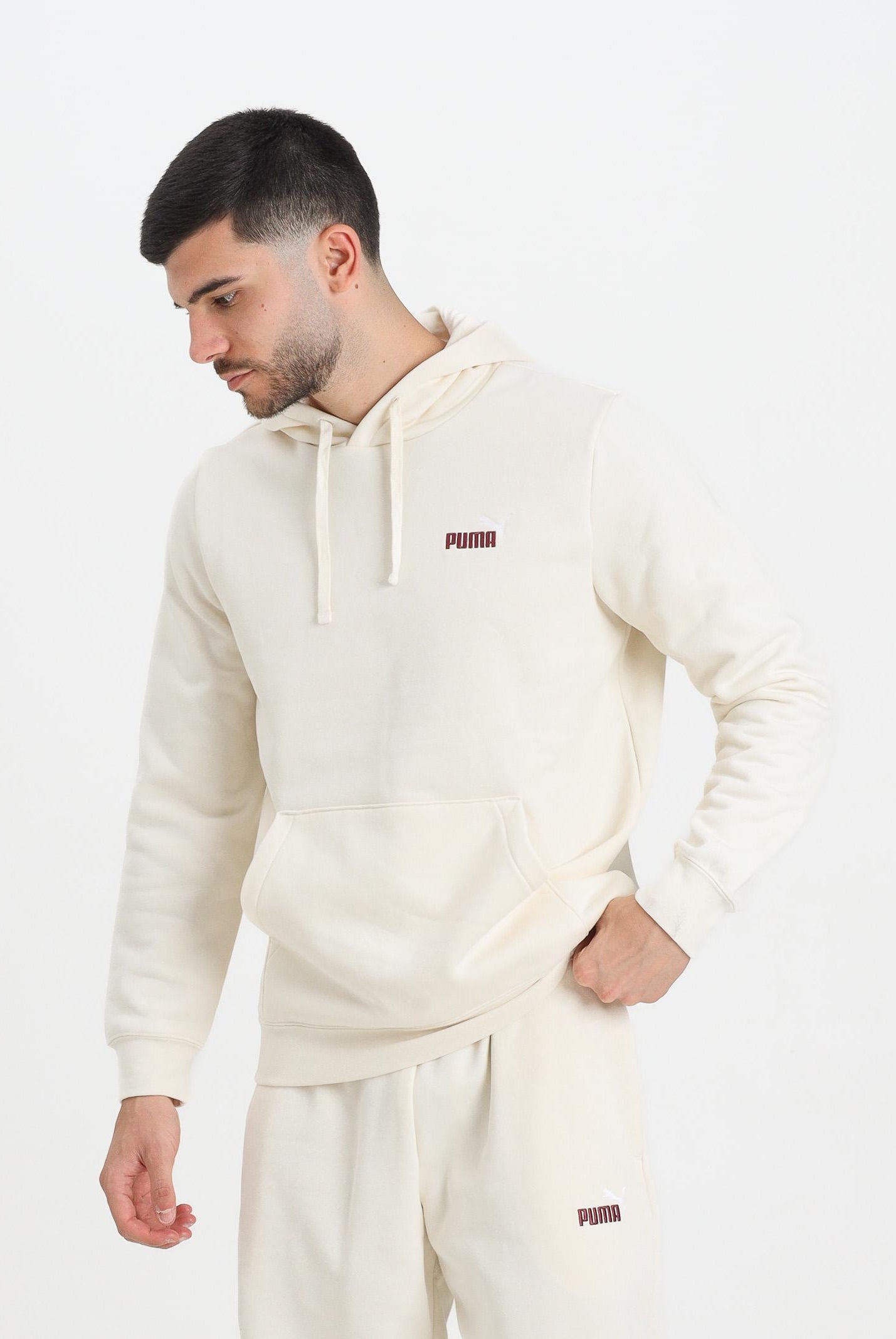 PUMA Felpa con cappuccio Essentials panna da uomo 684718 99 PUMA