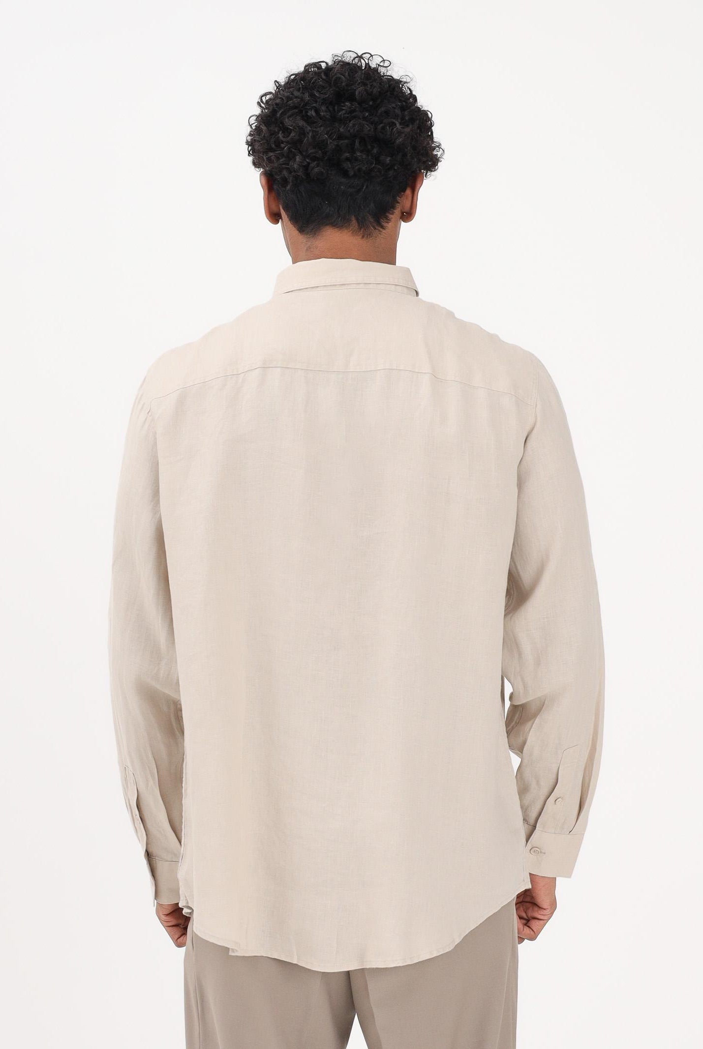 ARMANI EXCHANGE Camicia a manica lunga beige da uomo in lino XM001221AF14619 U1102 ARMANI EXCHANGE