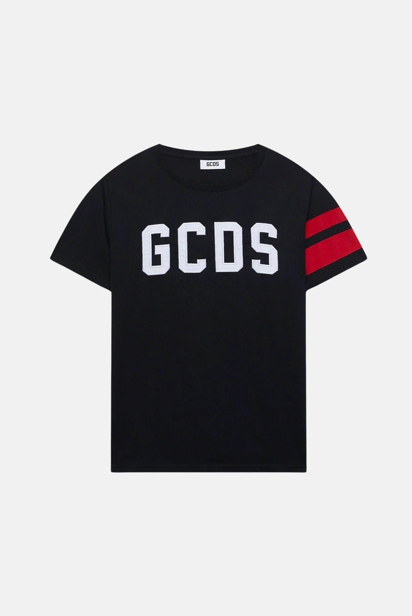 GCDS T-shirt a manica corta nera per bambino e bambina con logo Z0UKQC592J105 999R GCDS