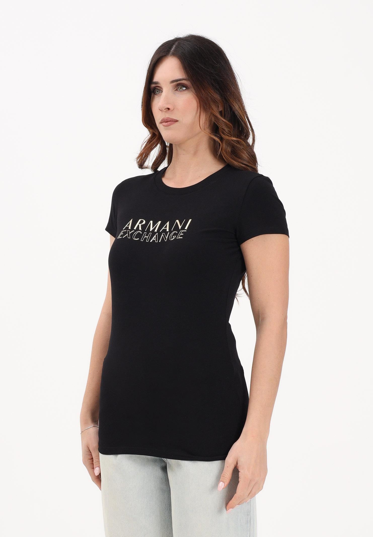 ARMANI EXCHANGE T-shirt a manica corta nera da donna con logo XW001837AF16294 UC001 ARMANI EXCHANGE