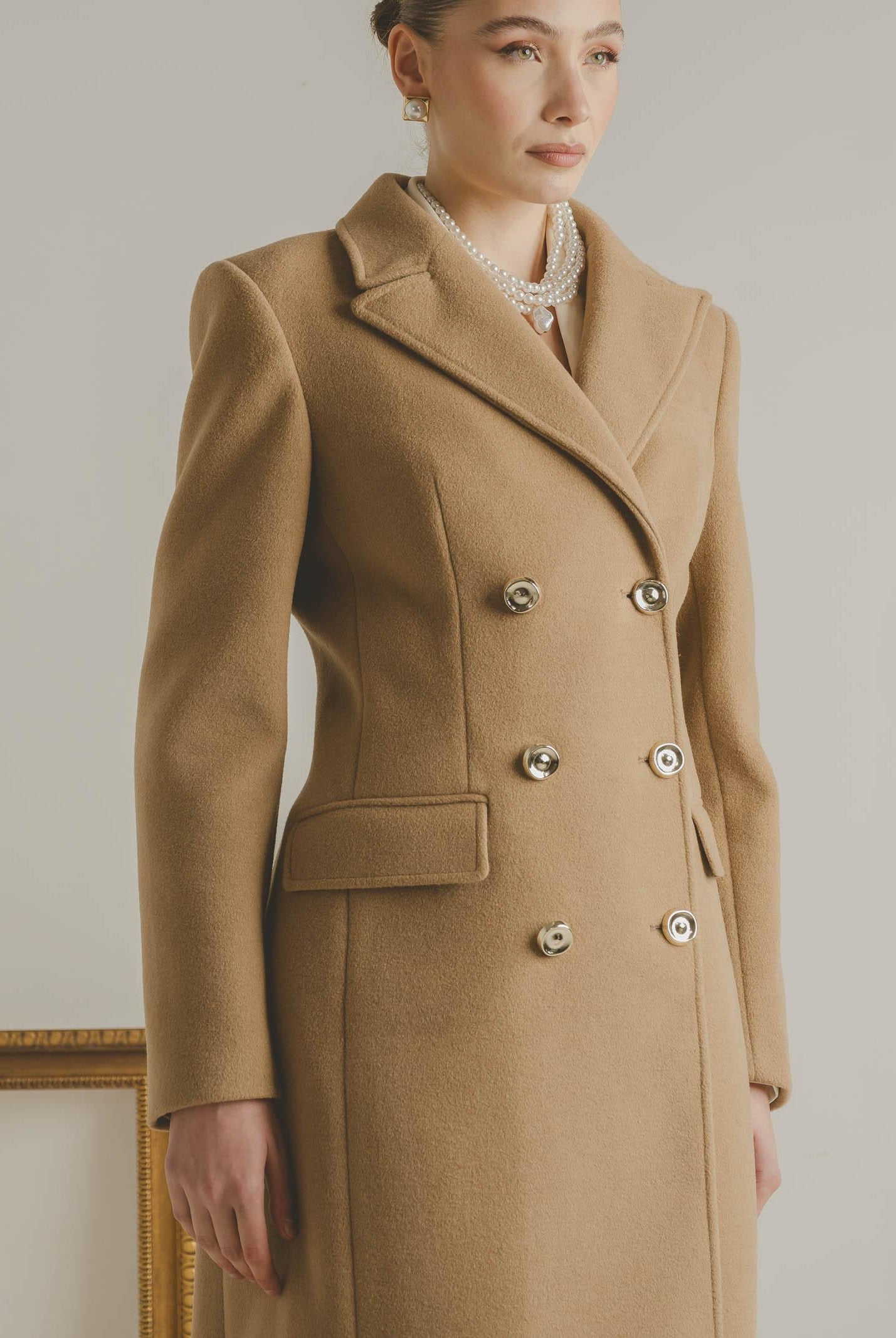 SANTAS Cappotto lungo ÉCLIPSE beige da donna PV2623 BE SANTAS