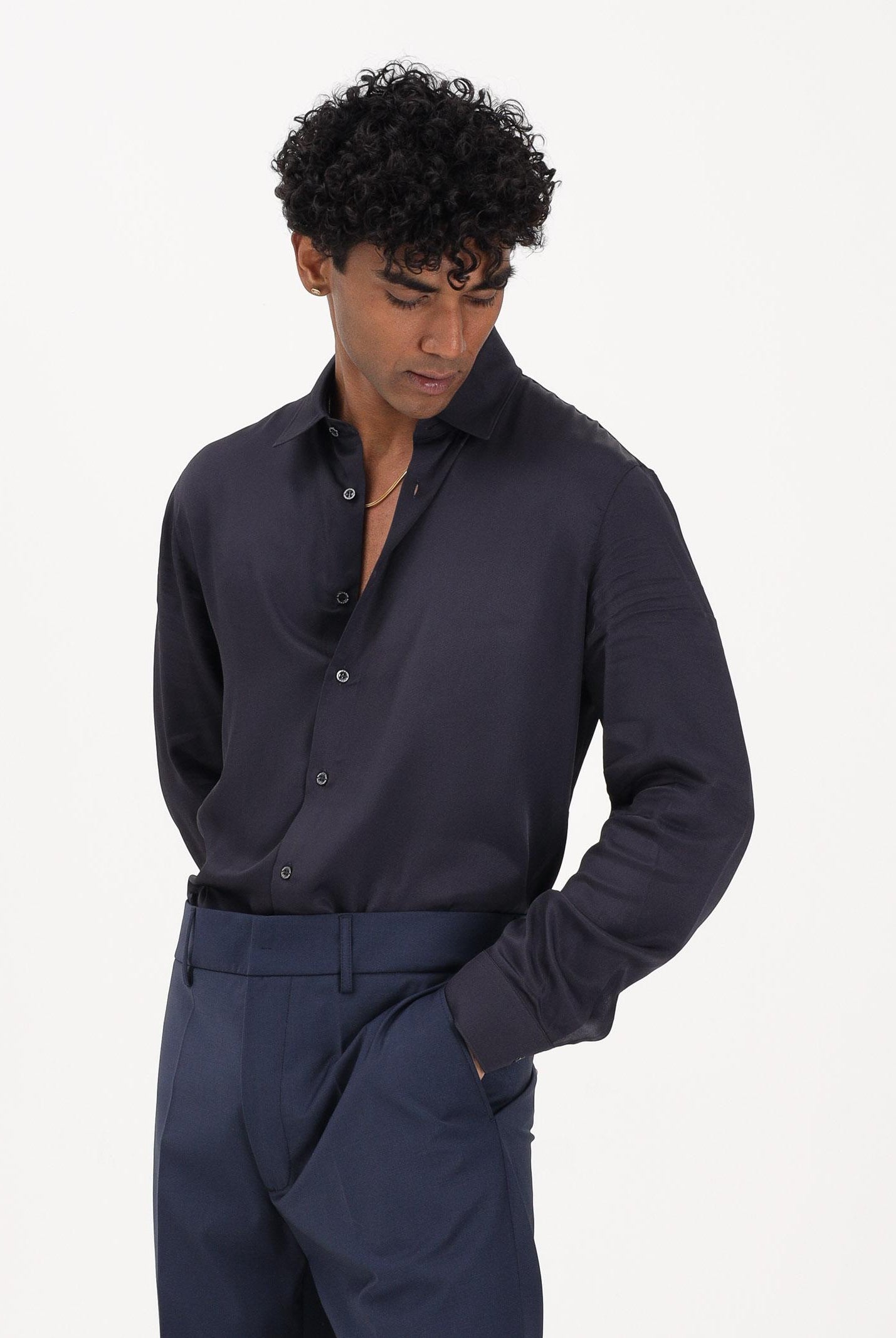 PATRIZIA PEPE Camicia a manica lunga blu da uomo 5C0310A093U C166 PATRIZIA PEPE