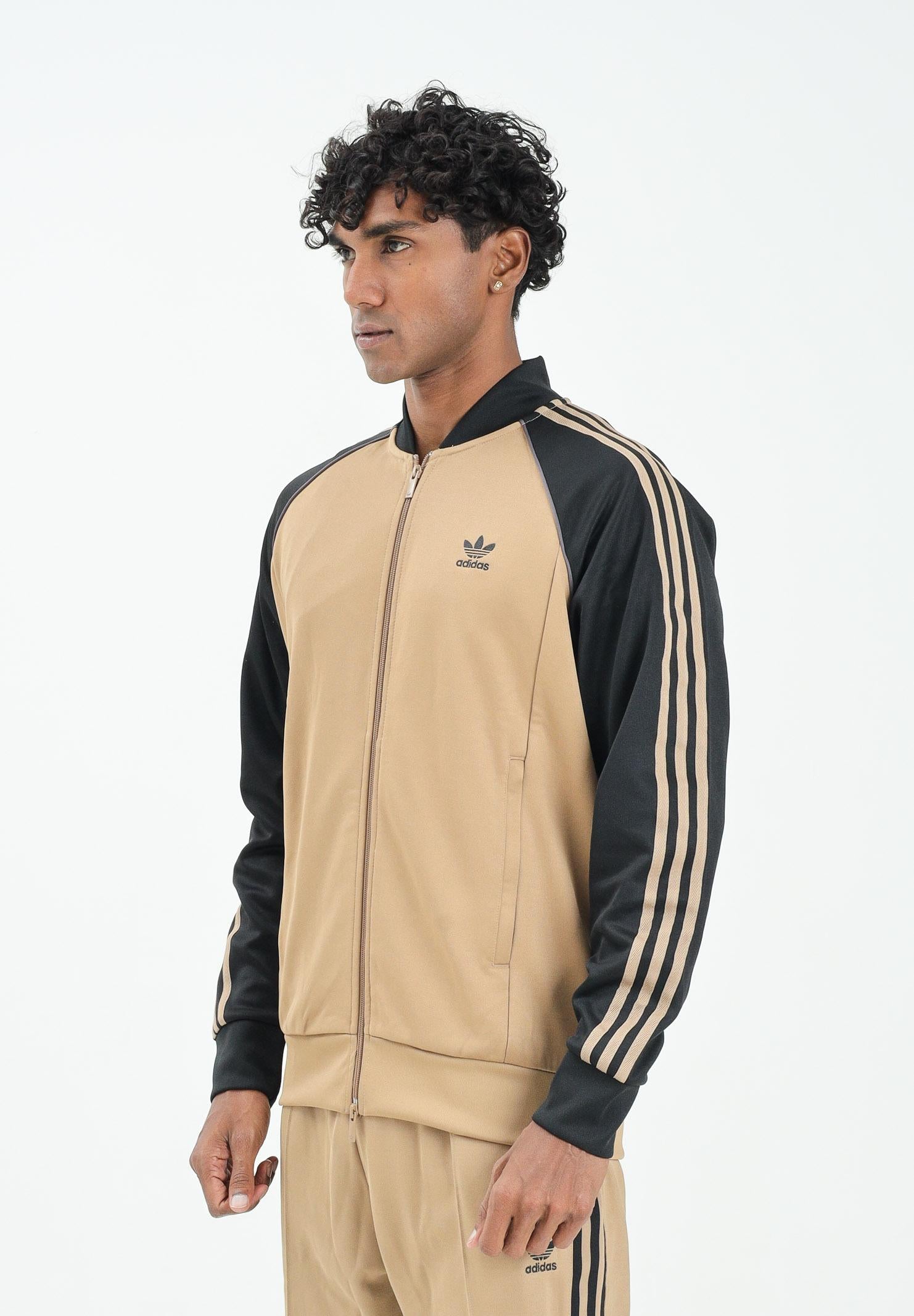 ADIDAS ORIGINALS Felpa con zip Adicolor Classics SST beige e nera da uomo JY1292 ADIDAS ORIGINALS
