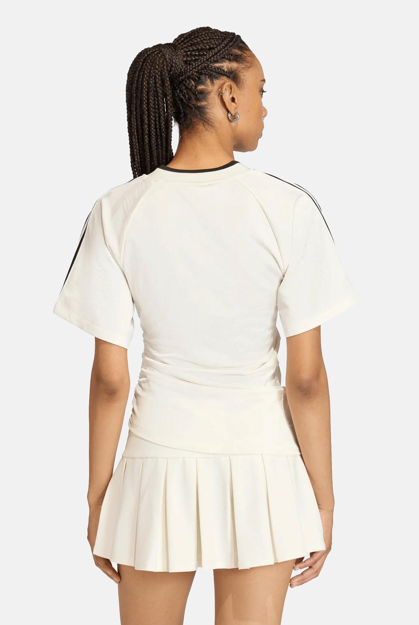ADIDAS ORIGINALS T-shirt Maglia Rouched Football Off White bianco, donna. KC9122 . ADIDAS ORIGINALS
