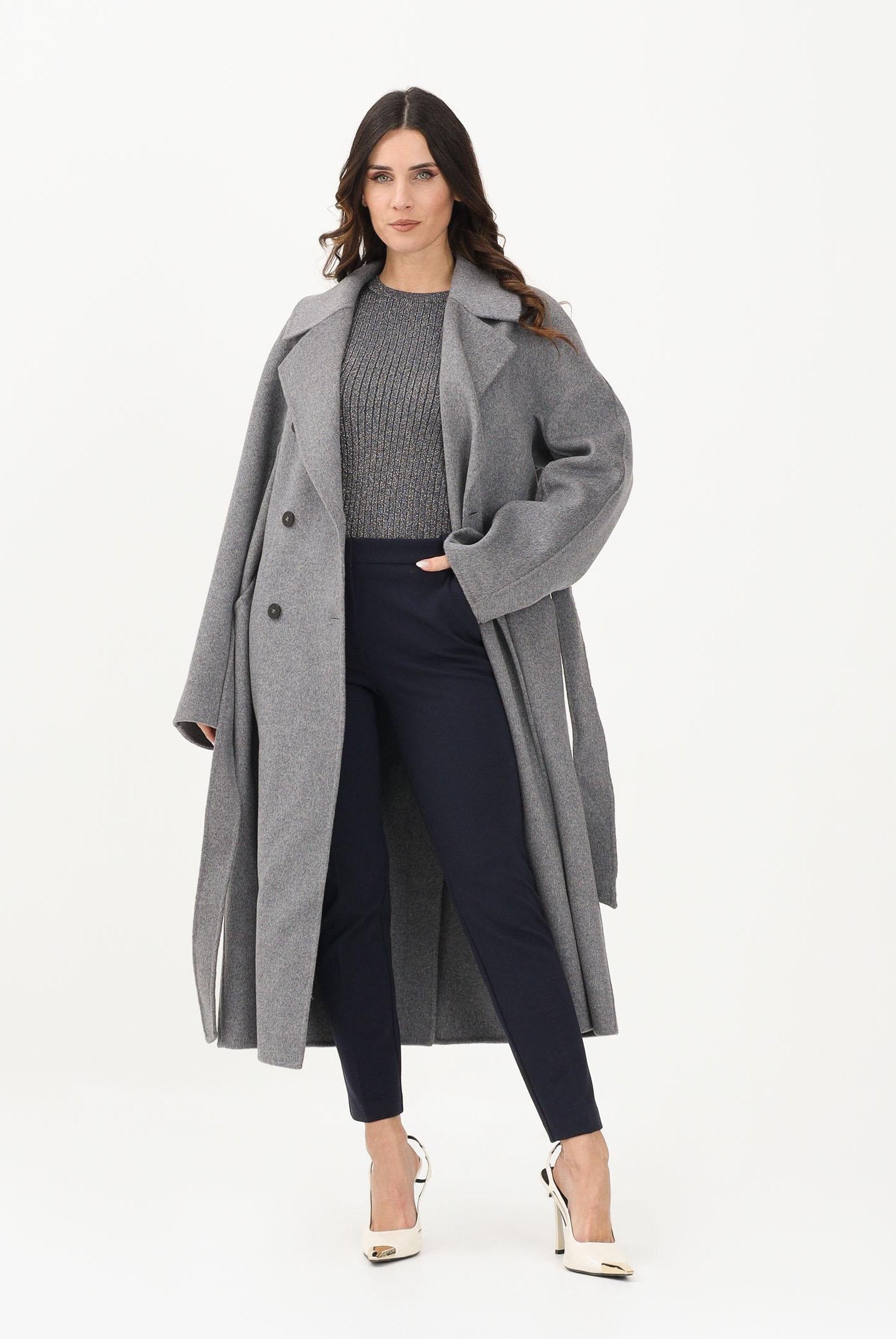 SIMONA CORSELLINI Cappotto lungo grigio da donna A25CPCPV1101 V0740 SIMONA CORSELLINI