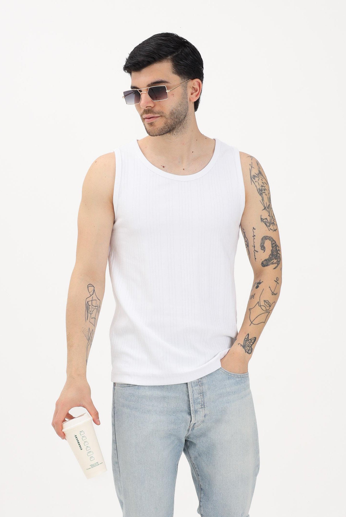 SELECTED HOMME Canotta bianca da uomo 16101626 BRWI SELECTED HOMME