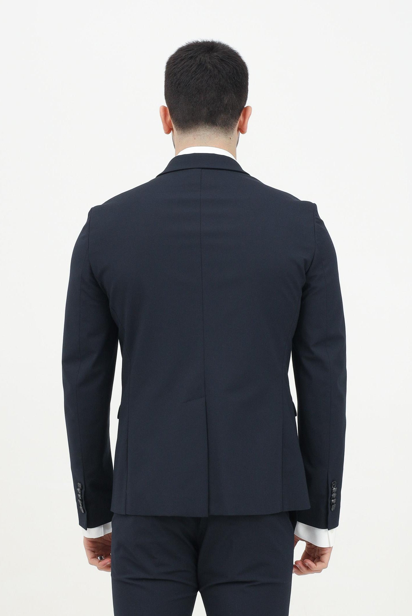 PATRIZIA PEPE Giacca monopetto blu da uomo con dettaglio spilla logo fly 5SS652/A2LH C382 PATRIZIA PEPE