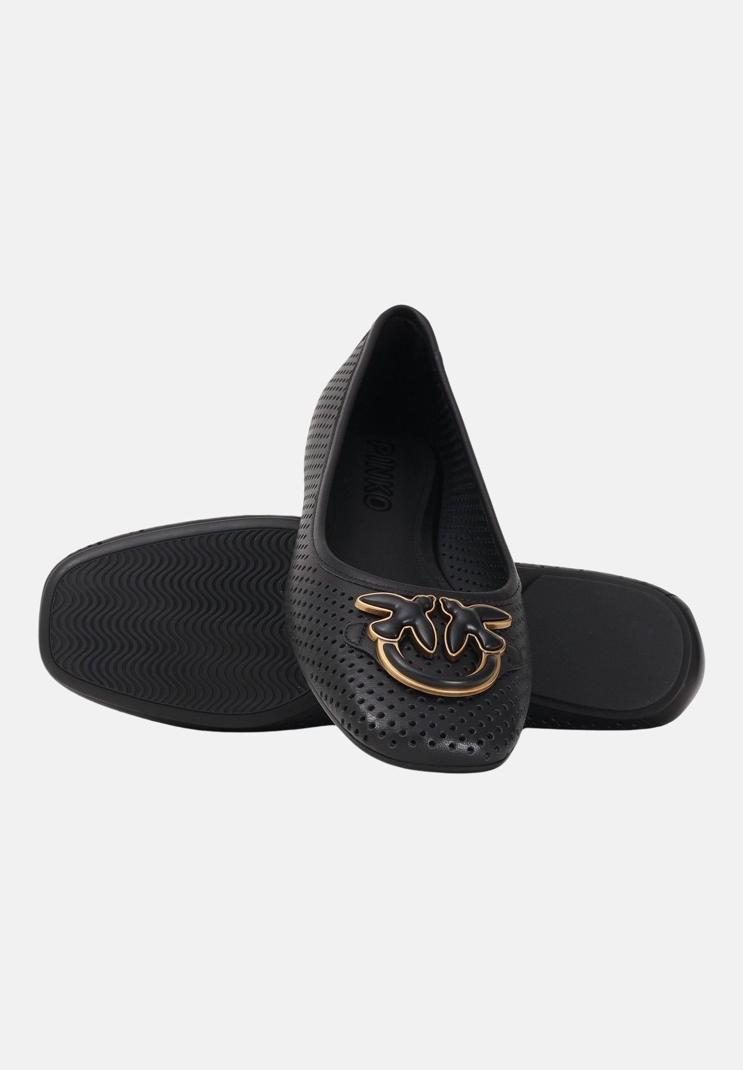 PINKO Ballerine traforate nere da donna con logo Love Bird SD0457P003Z99 Z99 PINKO
