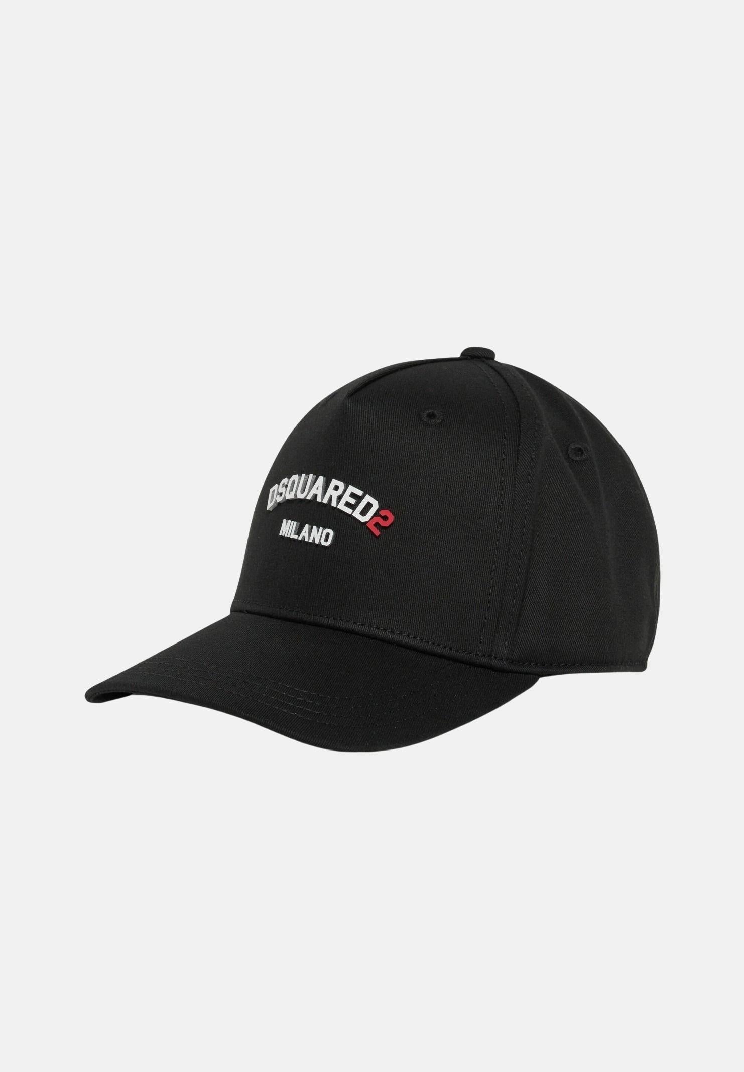 DSQUARED2 Cappello con visiera nero per uomo e donna rifinito da logo DQ3255D00YT DQ900 DSQUARED2