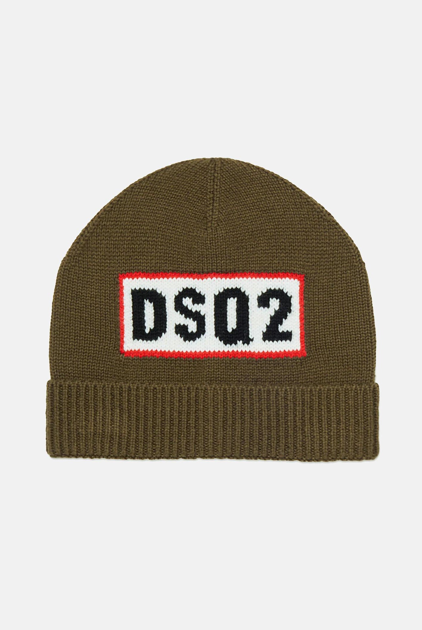 DSQUARED2 Berretto di lana verde oliva per uomo e donna con logo DQ3122D0AFJ DQ518 DSQUARED2