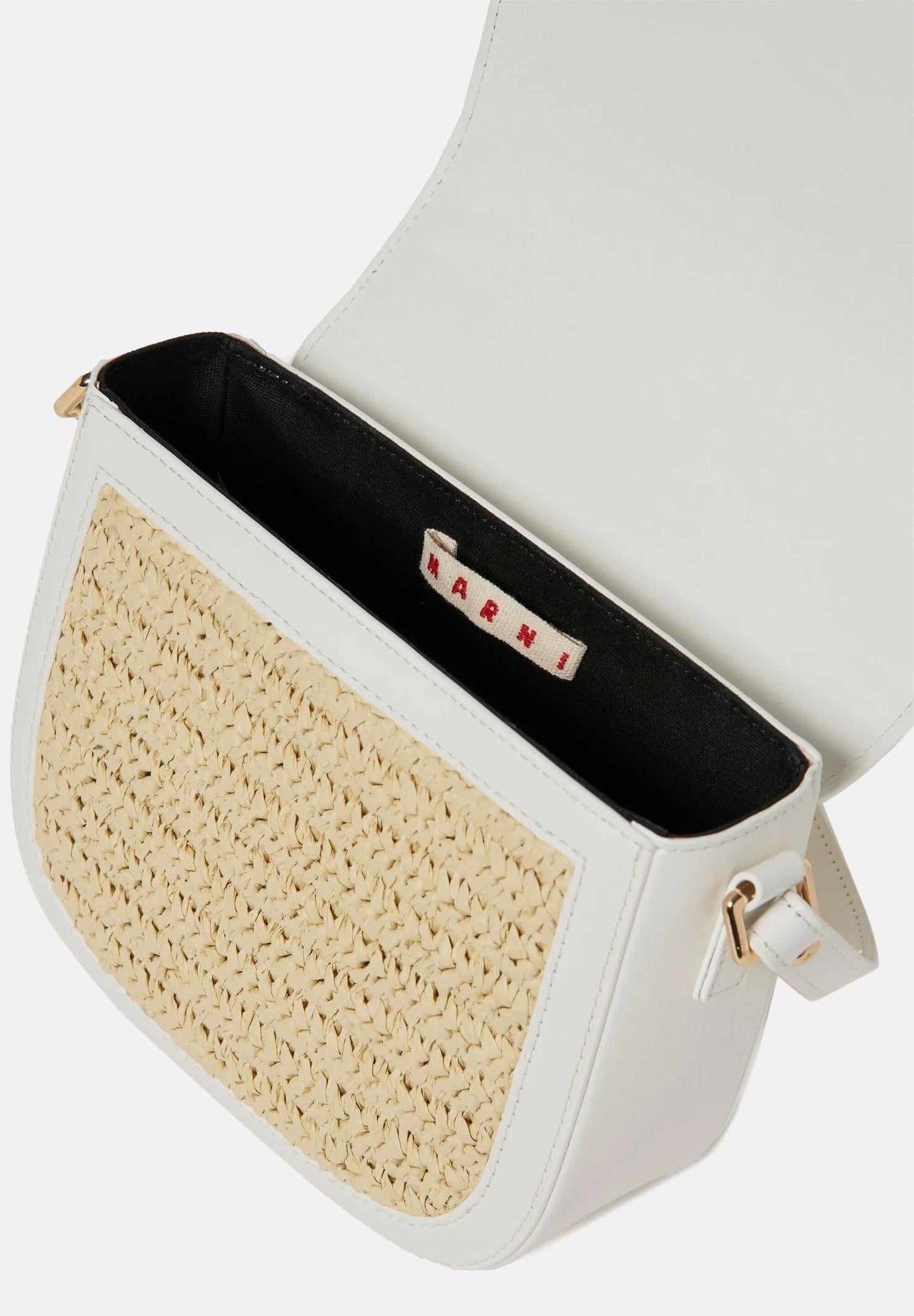 MARNI Borsa a tracolla Smile paglia e bianca da donna M01828M00WR 0M114 MARNI