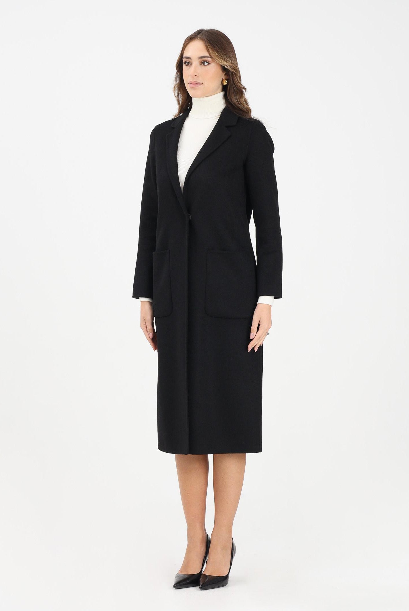 VICOLO Cappotto lungo nero da donna TF0002 A99 VICOLO