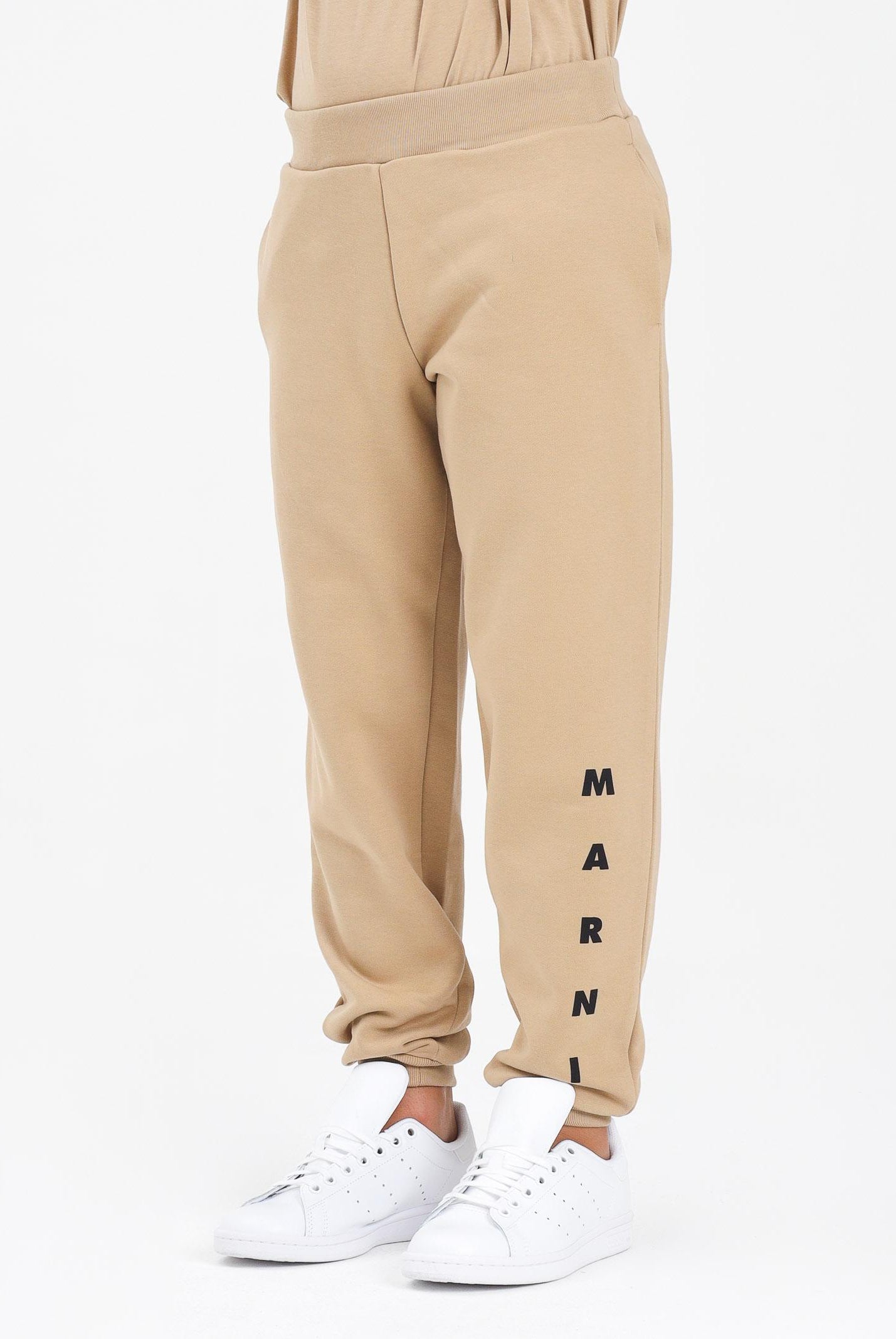 MARNI Pantalone sportivo beige per donna, ragazzi e bambini con logo istituzionale M01218M00V0 0M715 MARNI