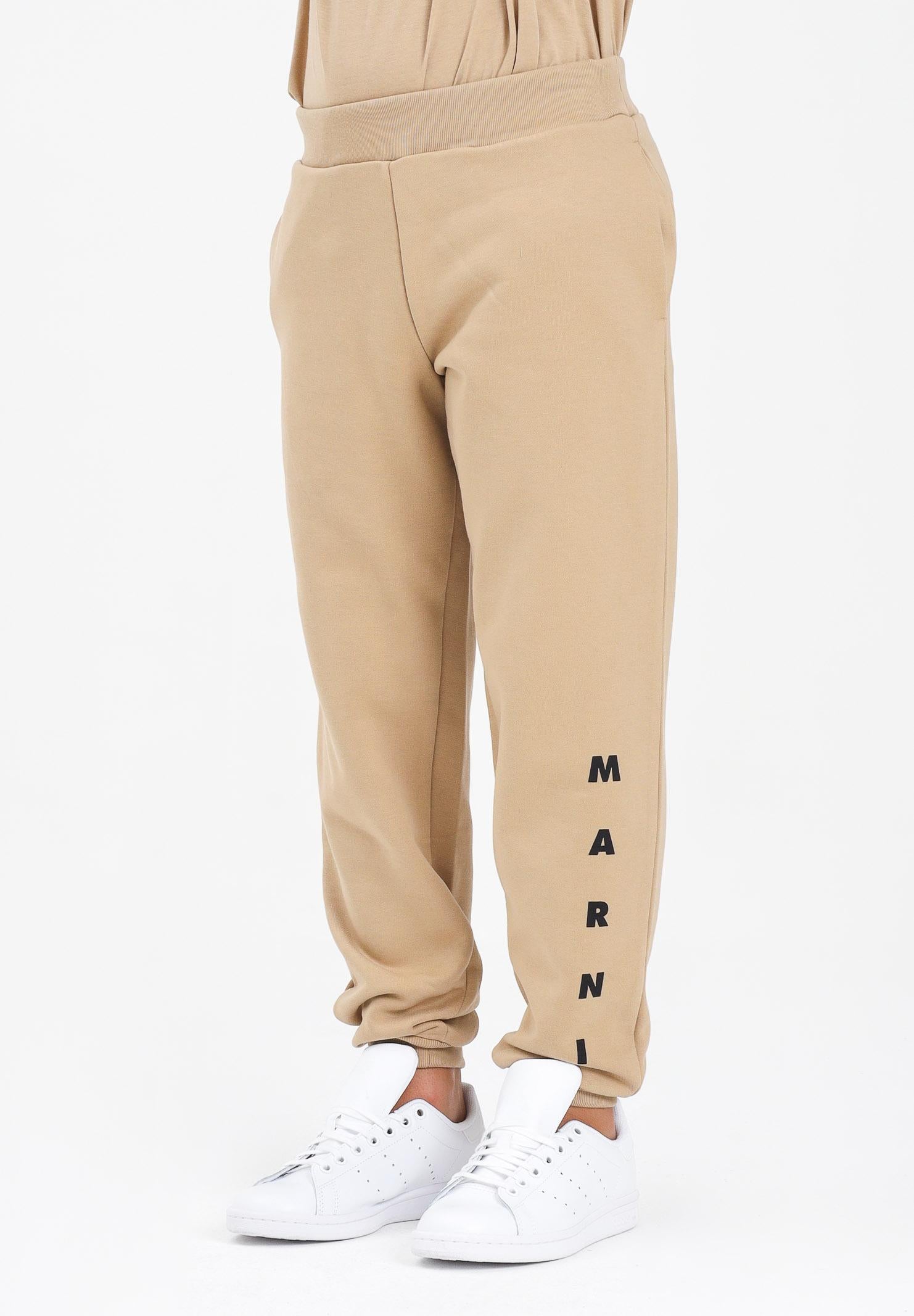 MARNI Pantalone sportivo beige per donna, ragazzi e bambini con logo istituzionale M01218M00V0 0M715 MARNI