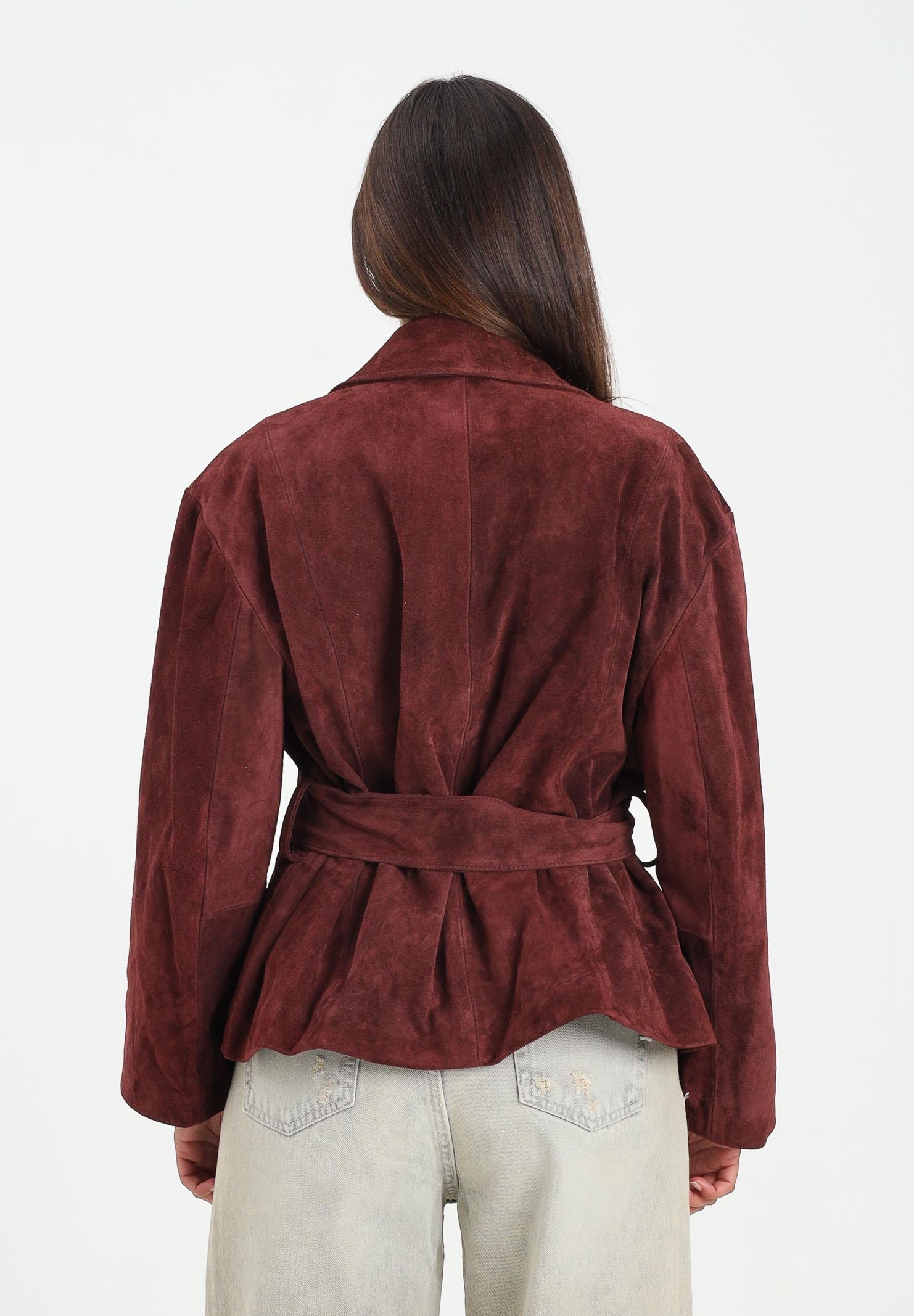 VICOLO Giubbotto in camoscio bordeaux da donna TF0269 FU38 VICOLO