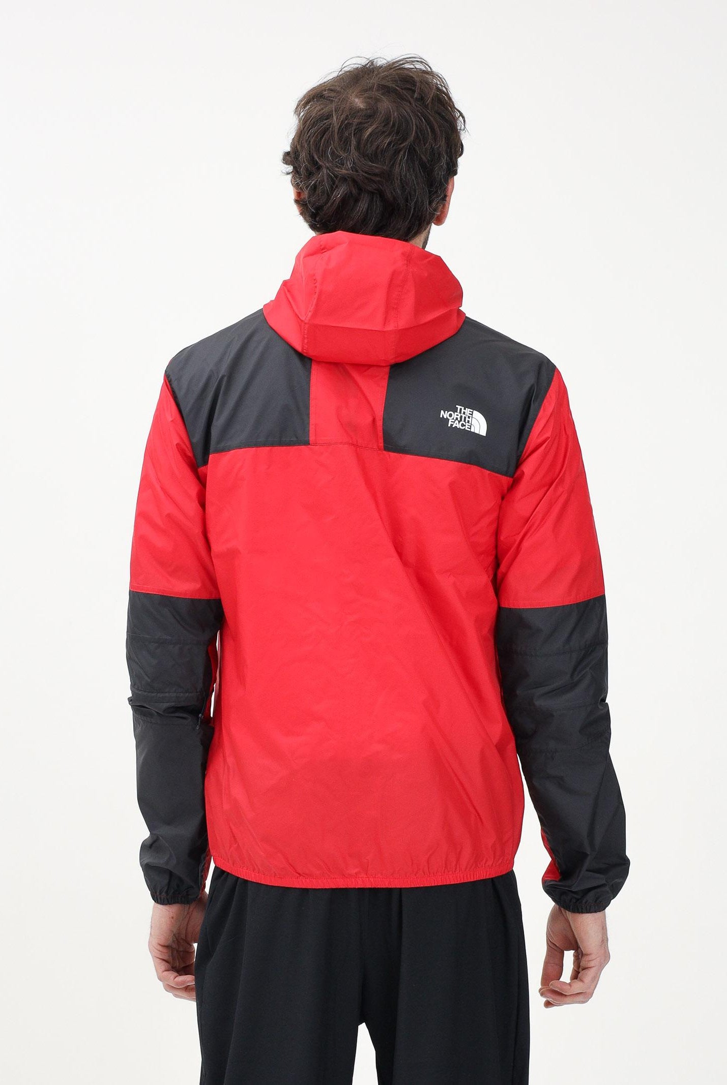 THE NORTH FACE Giacca a vento Seasonal Mountain rossa e nera da uomo NF0A5IG354A1 . THE NORTH FACE