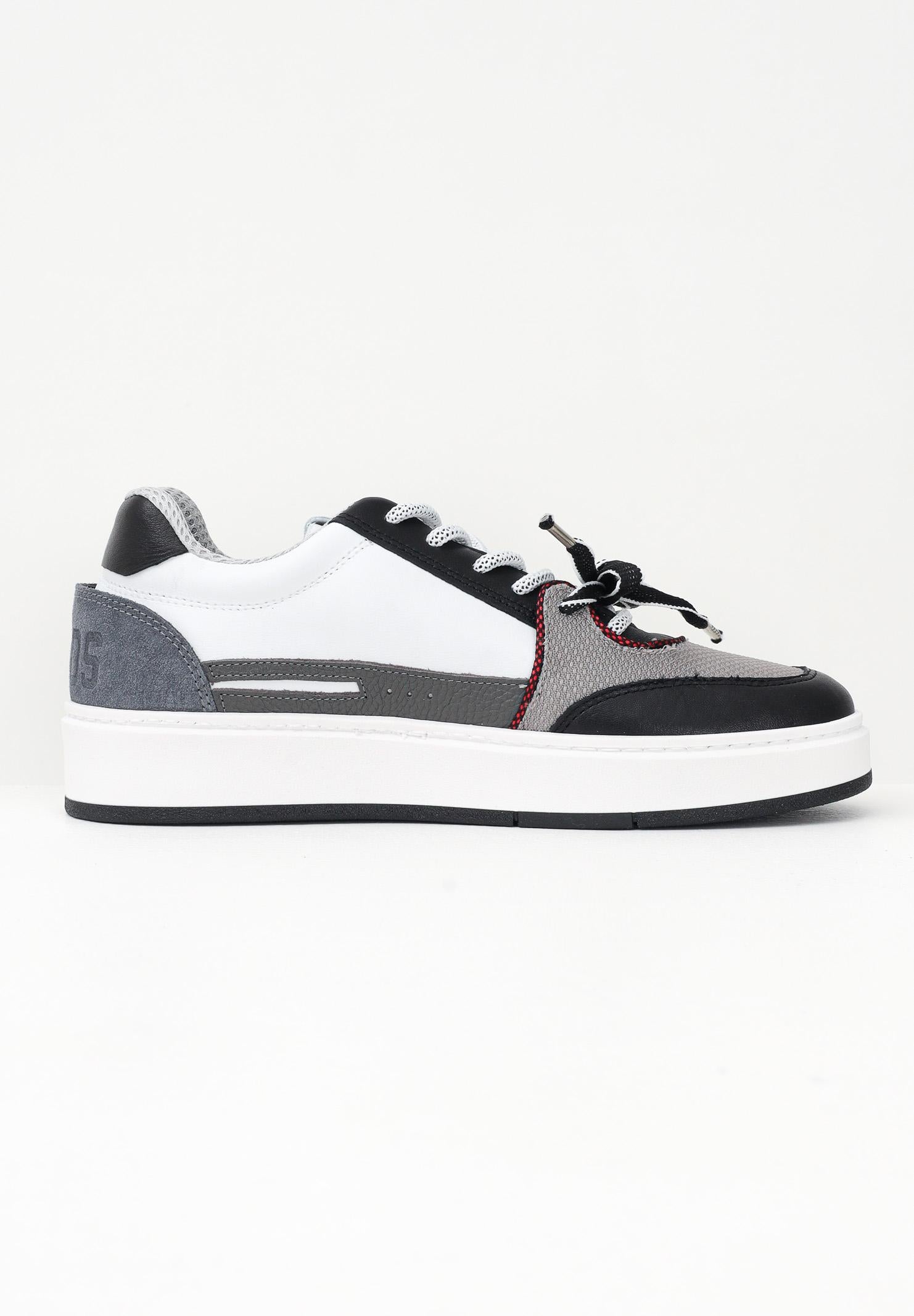 GCDS Sneakers bianche, nere e grigie da uomo con logo B1EU4203AF3 09 GCDS