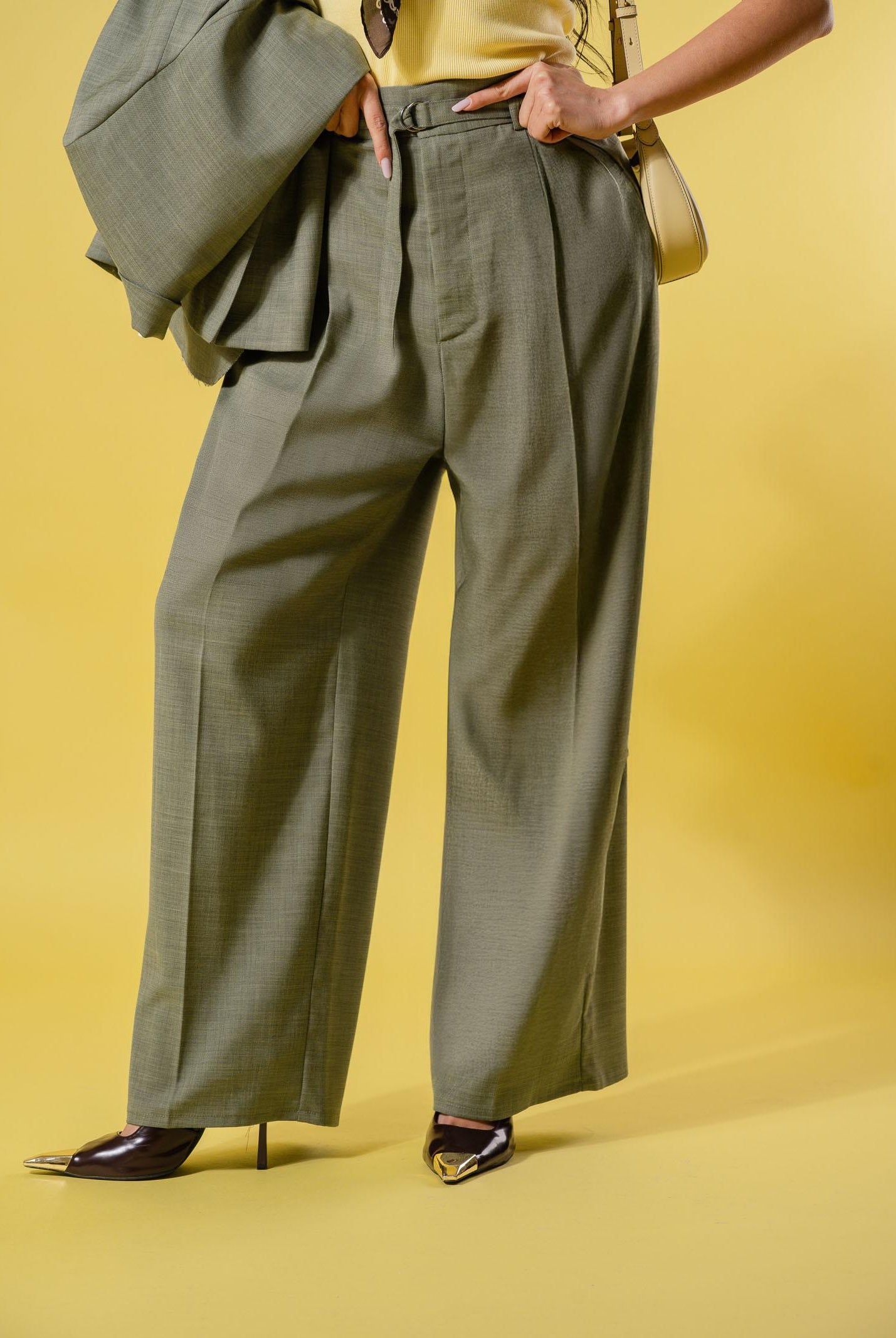 VICOLO Pantalone elegante verde salvia da donna TAB0092 ABU17 VICOLO
