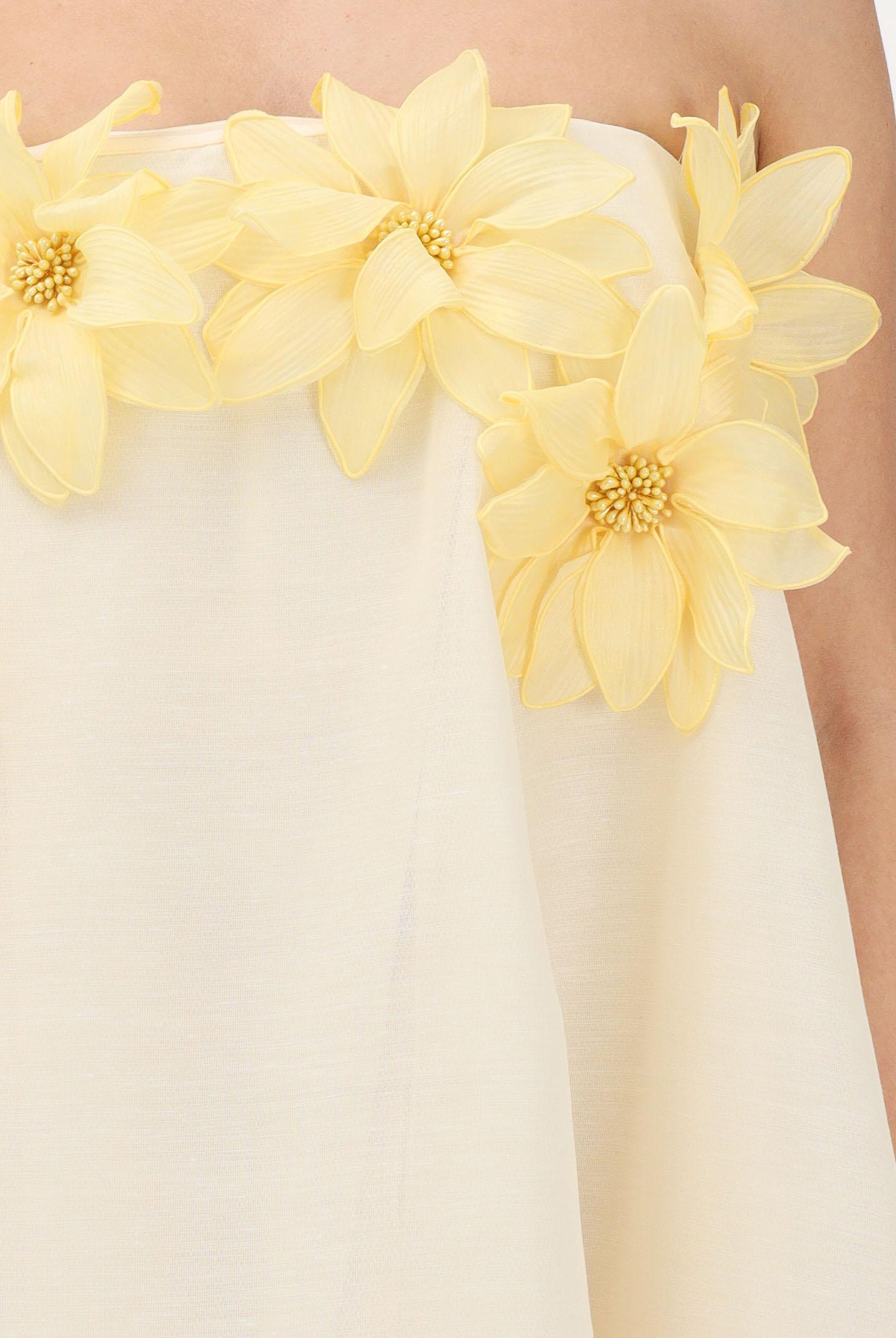 ODI ODI Abito corto giallo da donna con applicazioni floreali BORDIGHERA110S6 D9 ODI ODI