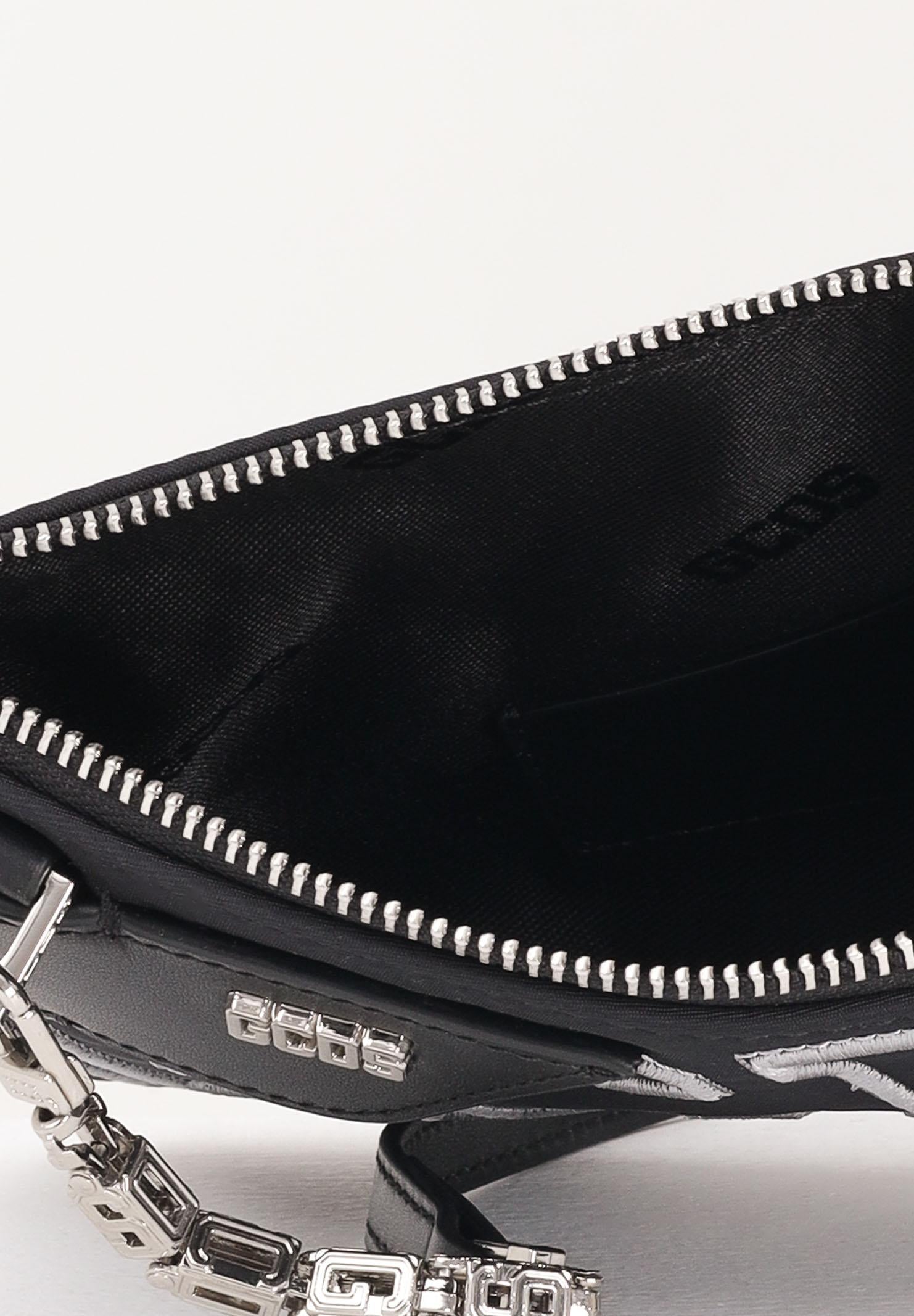 GCDS Borsa a spalla nera da donna con logo GCDSMCN001 99 GCDS