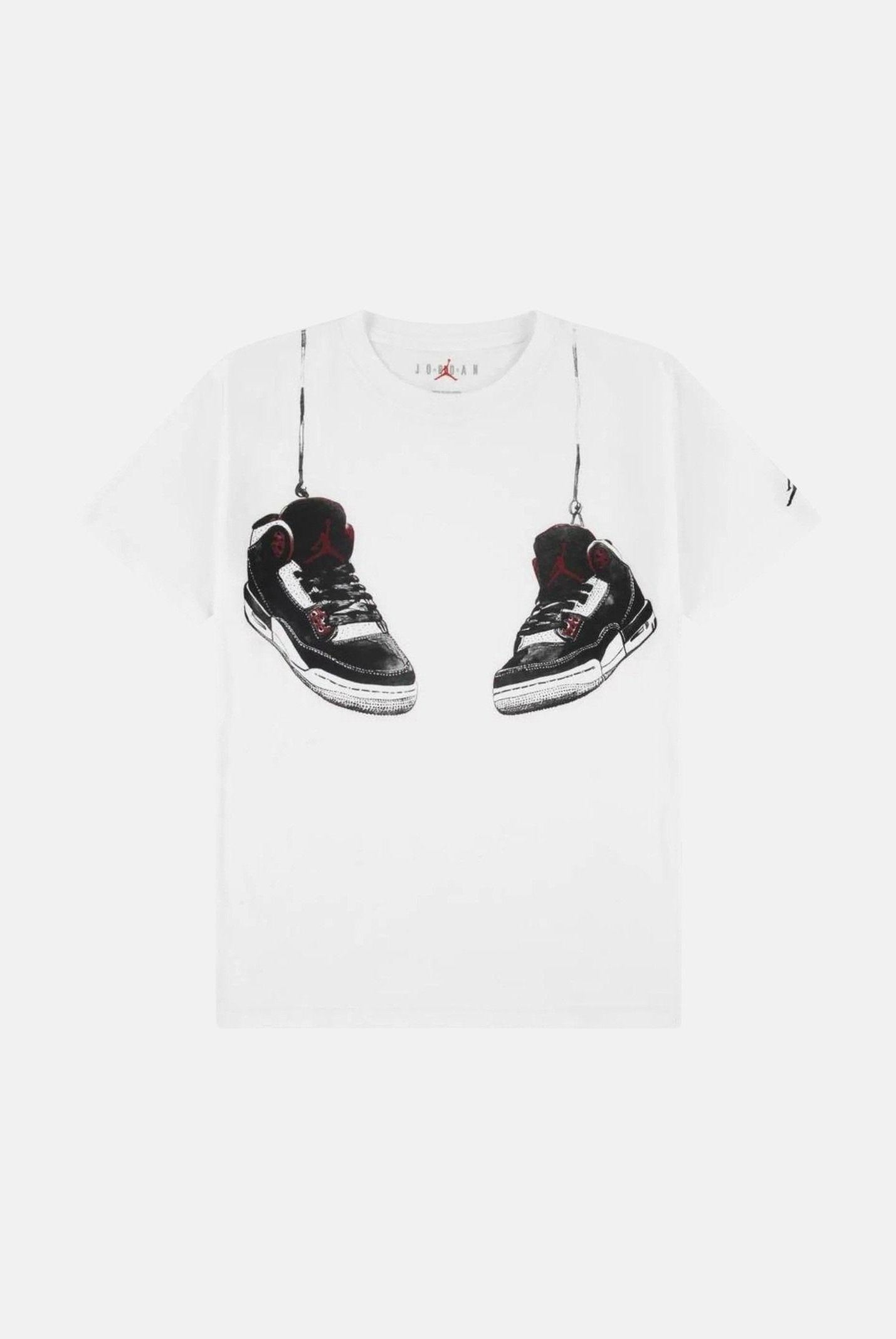 JORDAN T-shirt a manica corta Hanging AJ3 bianca per bambino e bambina 95F483 001 JORDAN