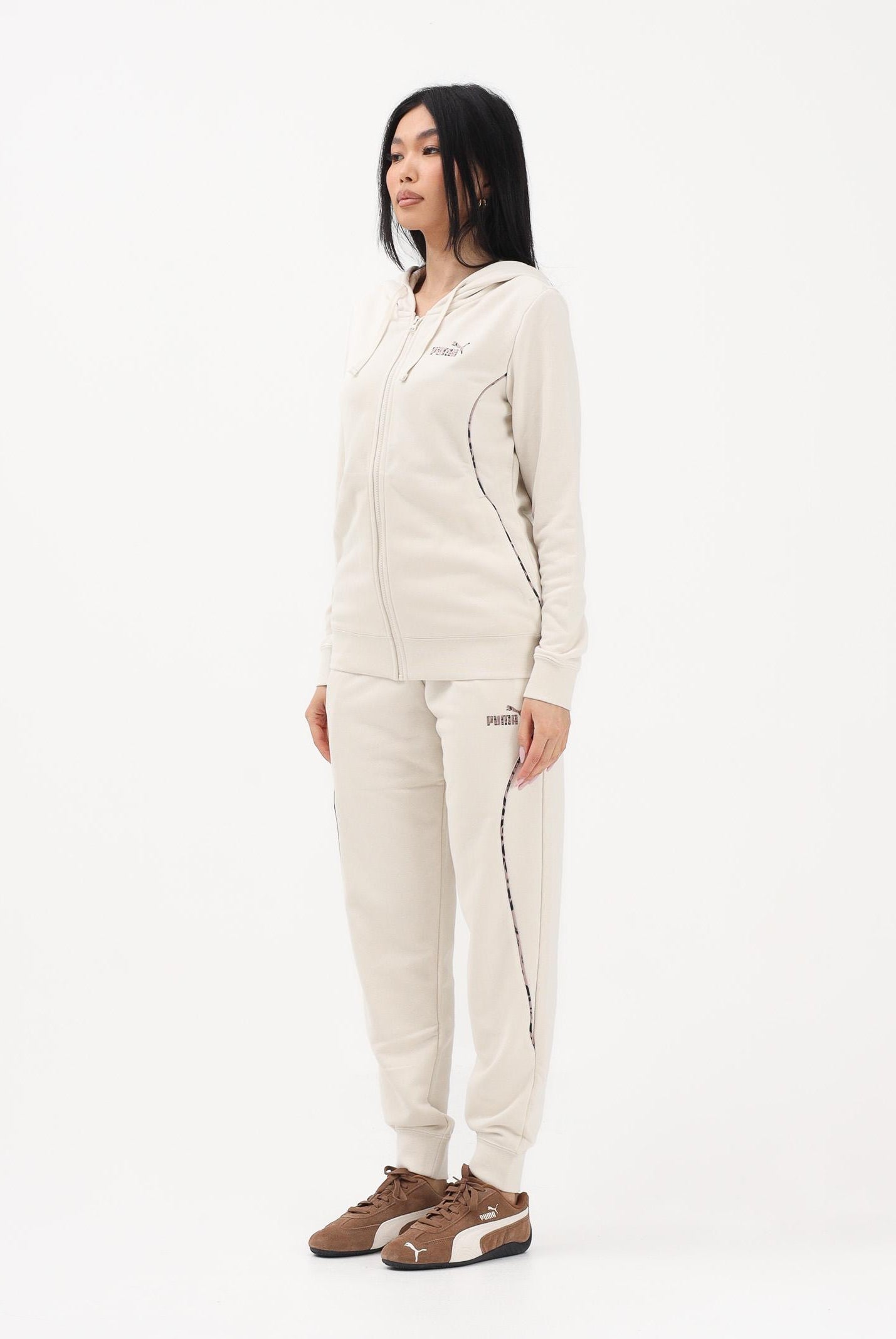 PUMA Tuta sportiva Ess+ Animal FZ panna da donna<BR/> 694708 87 PUMA