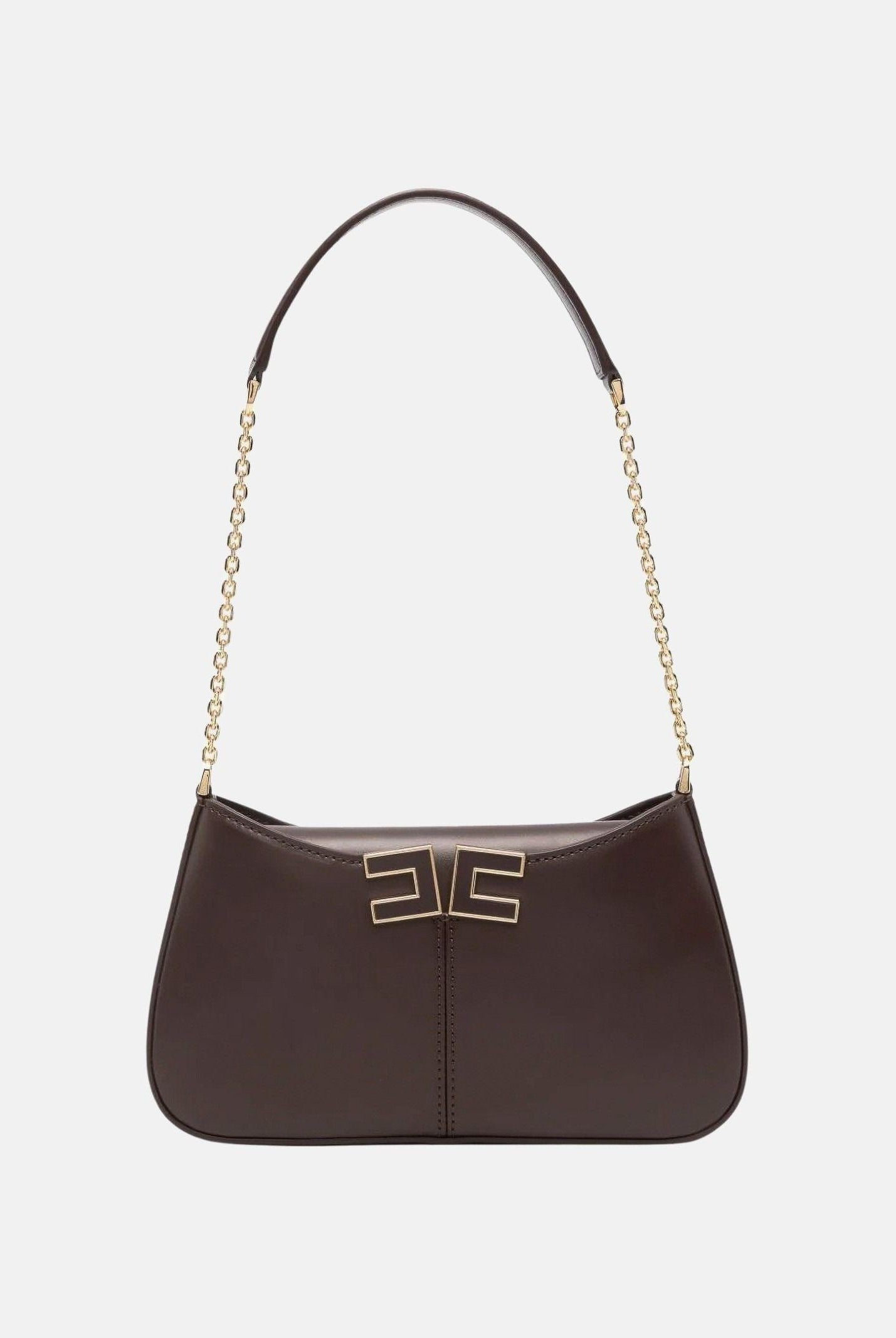 ELISABETTA FRANCHI Borsa a spalla cacao da donna con dettaglio logo BS93A61E2 644 ELISABETTA FRANCHI