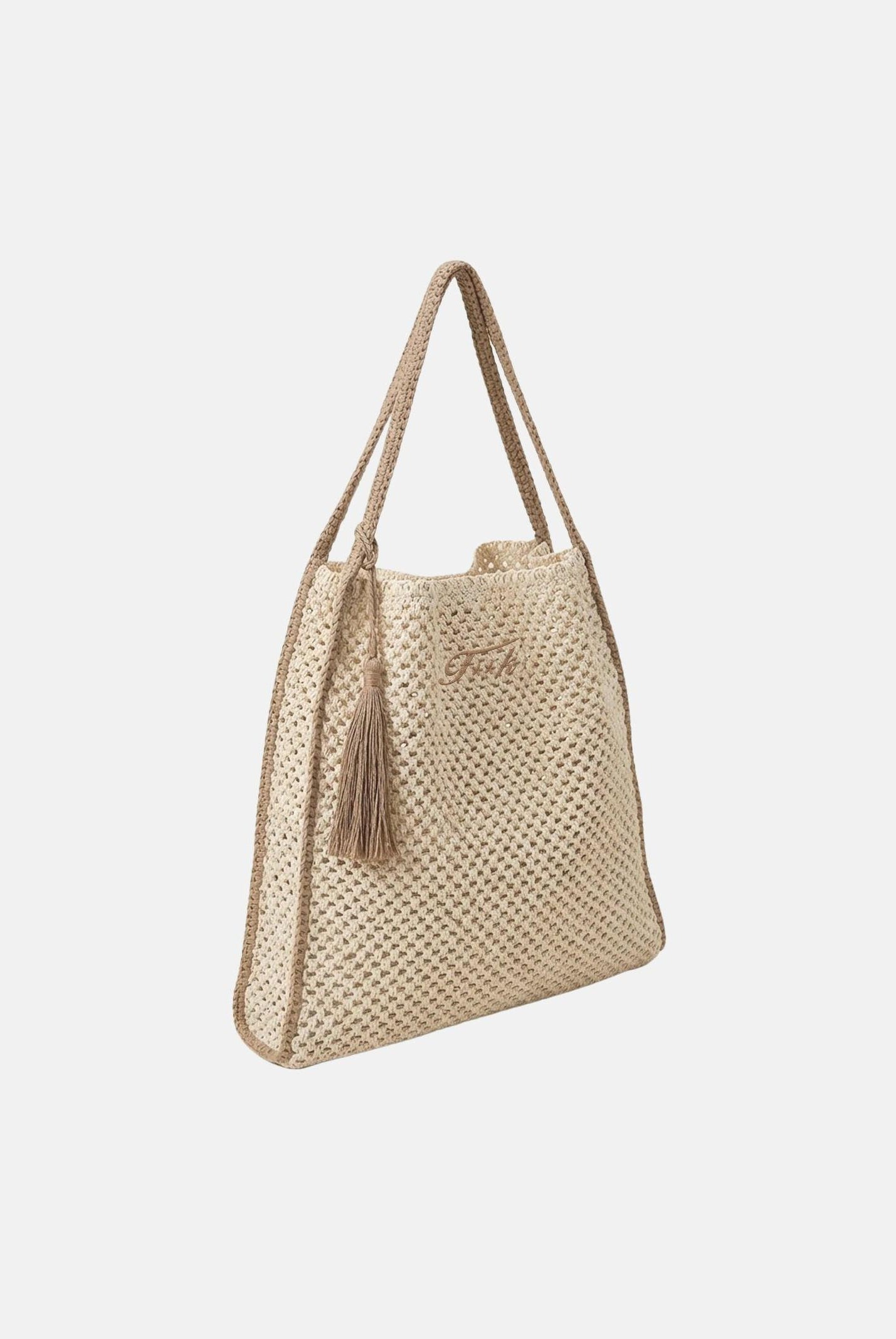 F**K Borsa mare beige da donna in tessuto lavorato effetto rete FA26-SW0004BG . F**K
